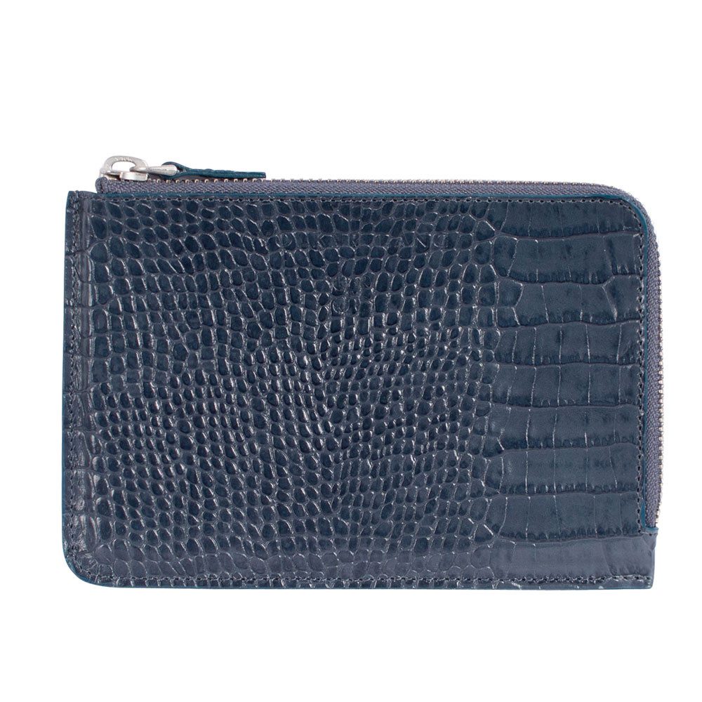 VOLKER LANG Kartenetui EURO - Flaches Lederportemonnaie mit Reißverschluss und praktischen