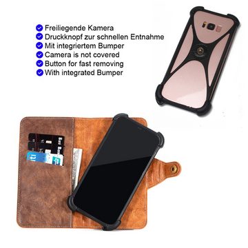 K-S-Trade Handyhülle für Samsung Galaxy A6+ (2018), Handy-Hülle Schutz-Hülle Bookstyle Case Wallet-Case Handy Cover