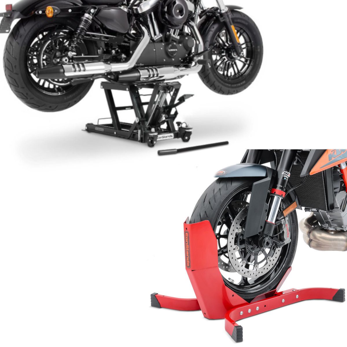 ConStands Motorradheber Set Hebebühne + Motorradwippe S8 CB38790
