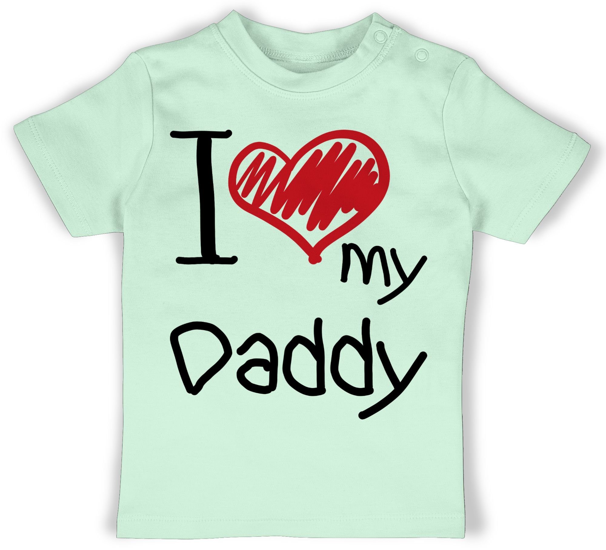 2 schwarz love Baby T-Shirt my Daddy I Vatertag Geschenk Shirtracer Mintgrün