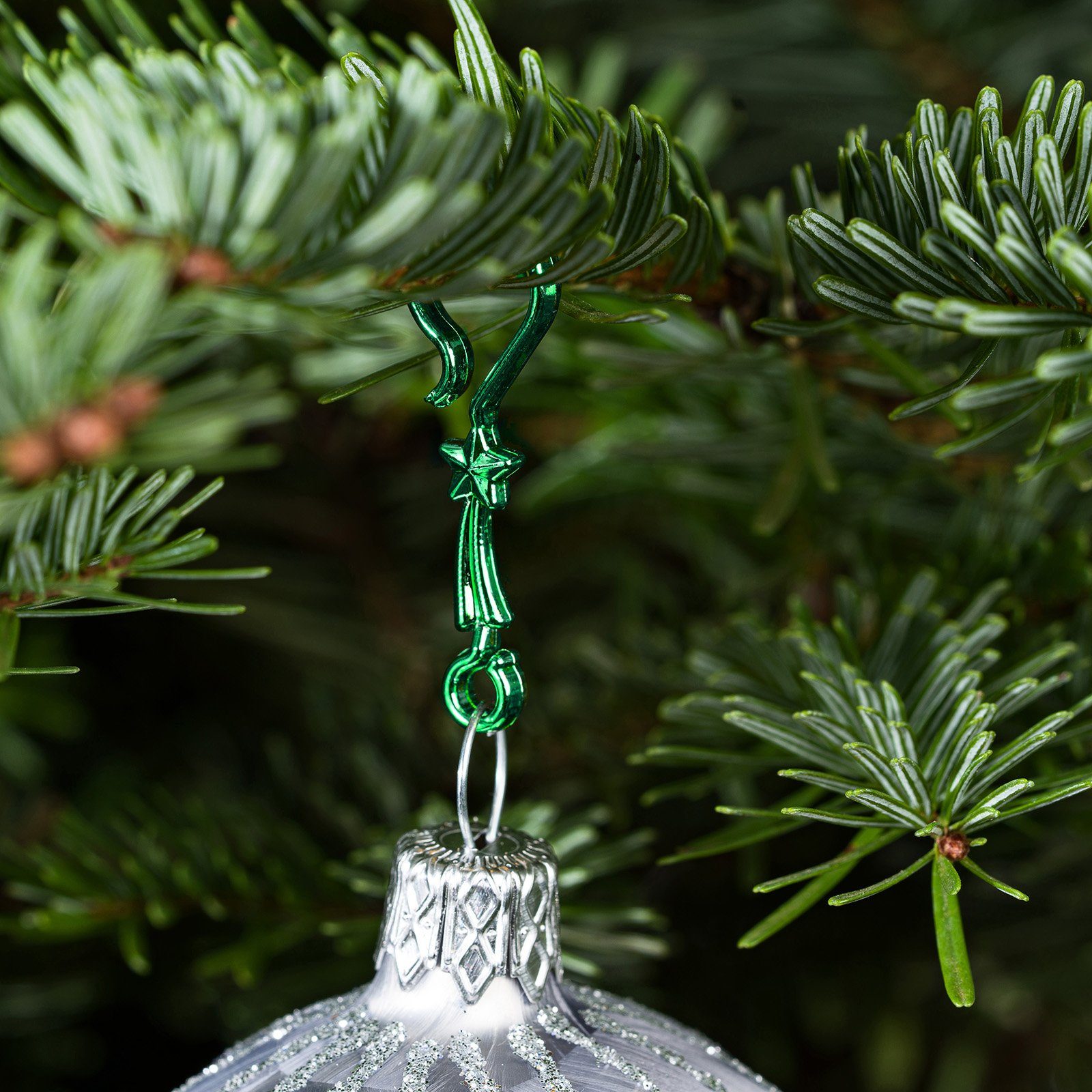 Weihnachtsbaumkugel Stern" Haken Stück "Metallic Navidacio Aufhänger Weihnachtskugeln 60 Grüner