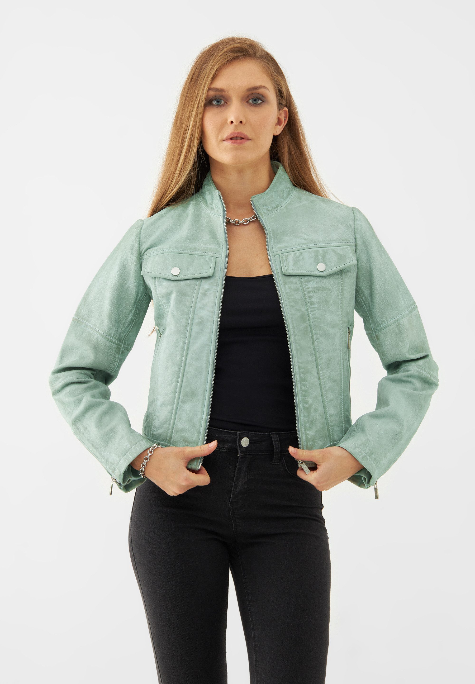 Bolongaro Trevor Lederjacke KELLY RACER Weiches Leder, gewalktes Finish, Panel-Details