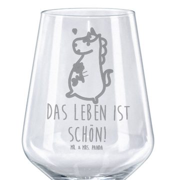 Mr. & Mrs. Panda Rotweinglas Einhorn Spaziergang - Transparent - Geschenk, Freundin, Mutter, Weing, Premium Glas, Luxuriöse Gravur