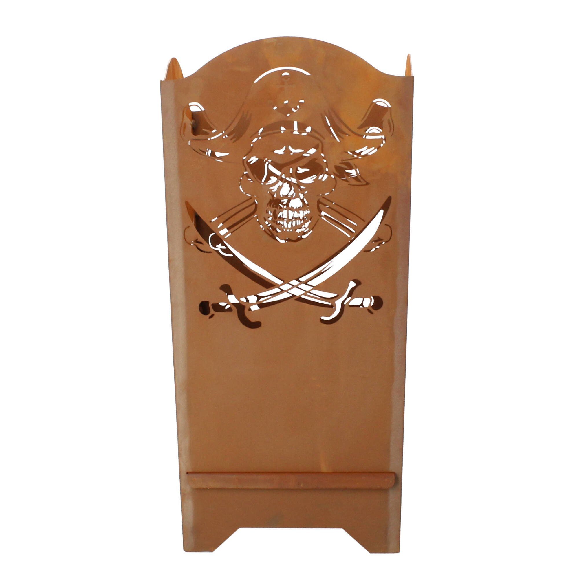 Ferrum Art Design Feuerkorb Ferrum Feuerkorb Pirat eckig H 66,5cm B 32 cm Edelrost, (1-St)