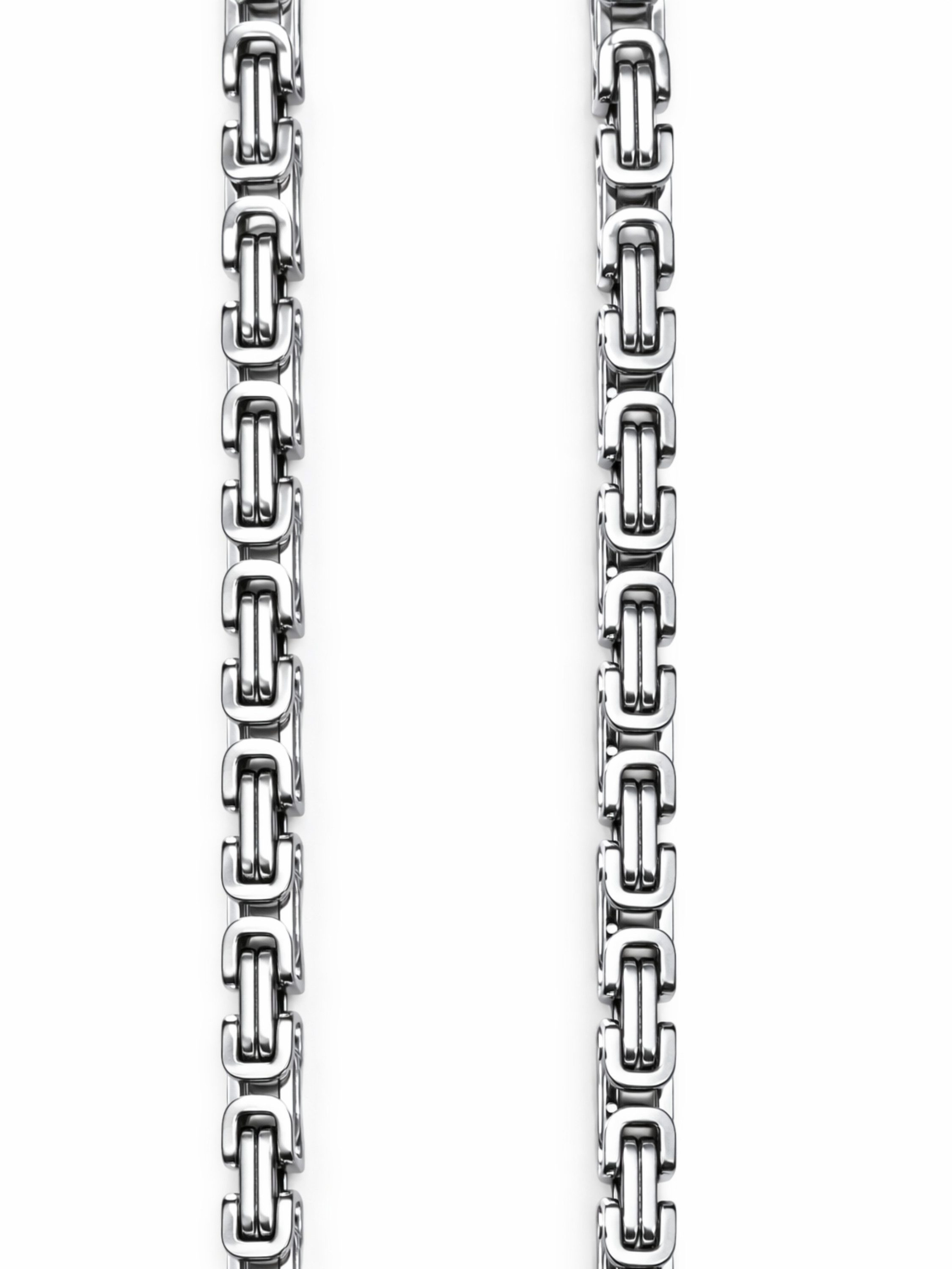 S&T Design Königskette Edelstahl Herren 60cm Halskette Männer Silber Byzantinische (King Chain, 1-tlg., Einzelkette), Halskette Herren Hip Hop Punk Halskette Sc – Bild 3 von 5