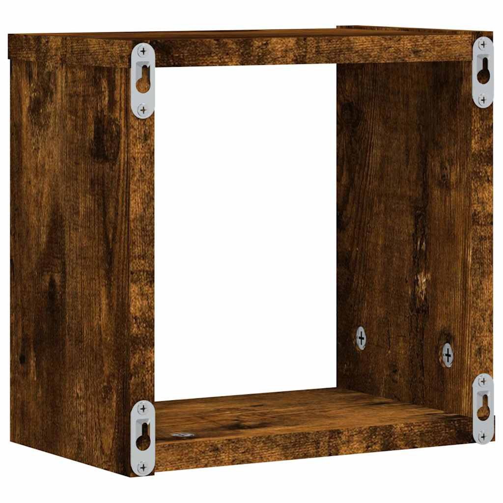 vidaXL Regal Wandregale 2 pcs Braun 26 x 15 x 26 cm Holzwerkstoff, 2-tlg.