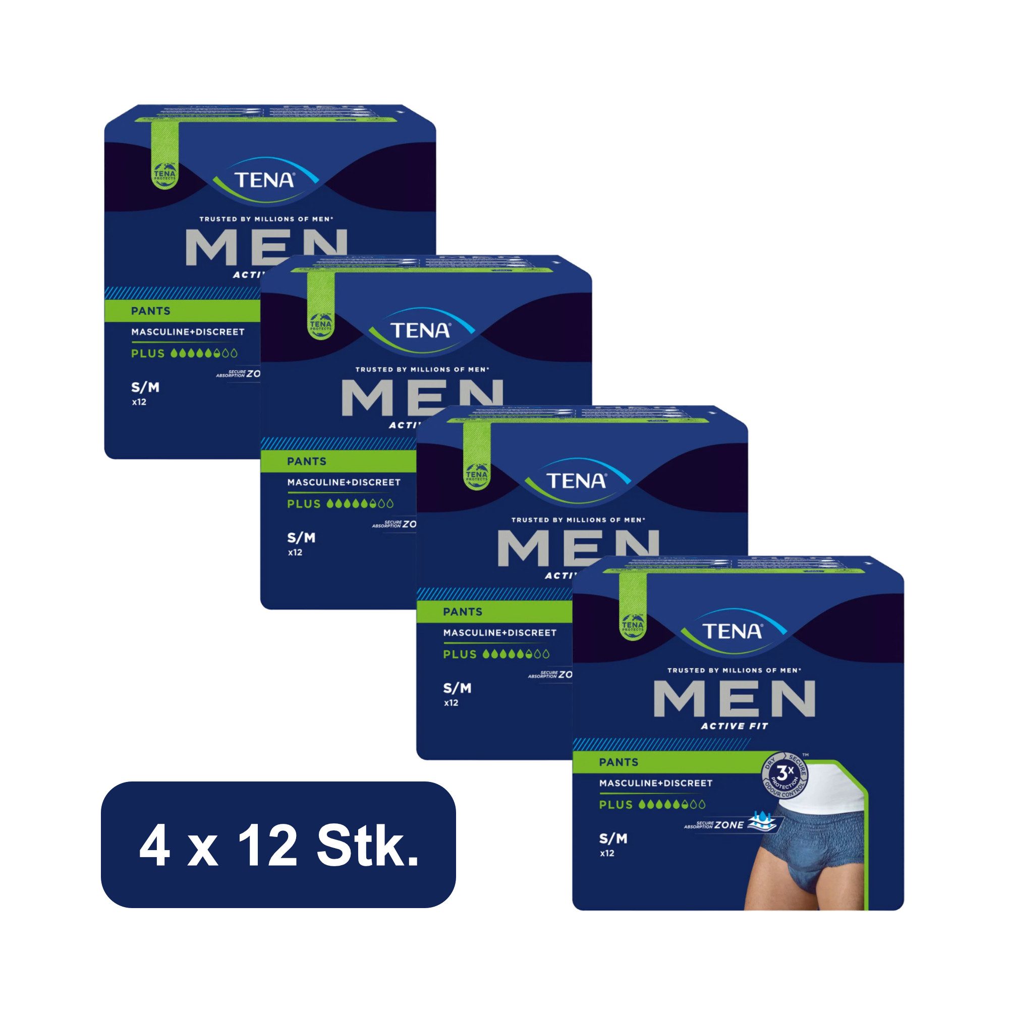 TENA Inkontinenz-Pants TENA MEN - Active Fit - Pants Plus - Blau