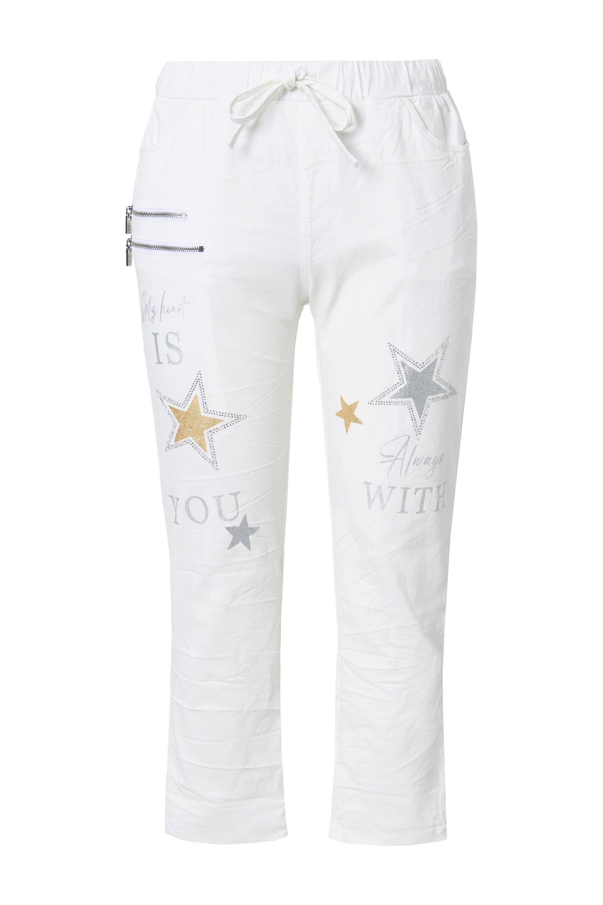 Angel of Style Funktionshose Crinkle-Hose Jogg-Style Sternendruck günstig online kaufen