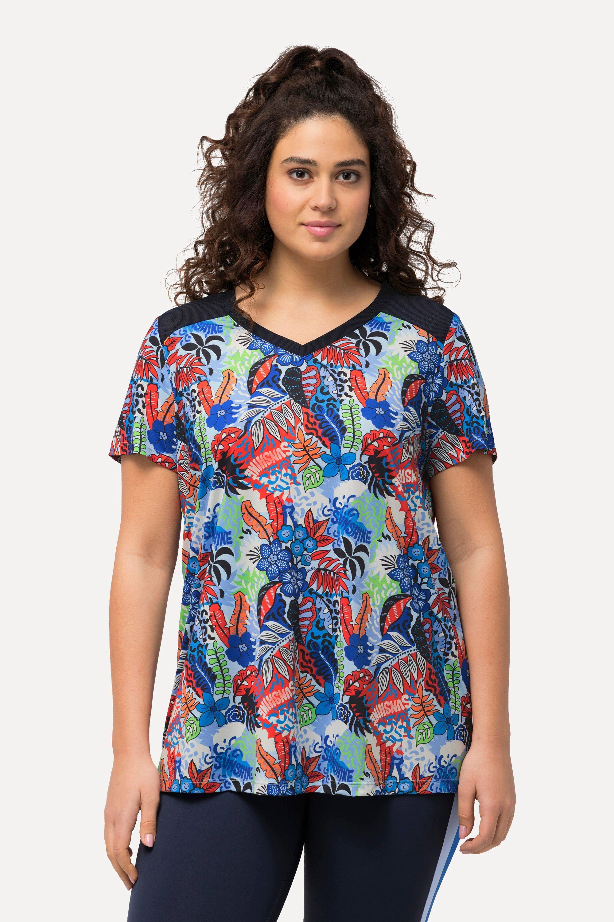 Ulla Popken T-Shirt Funktionsshirt A-Linie V-Ausschnitt günstig online kaufen