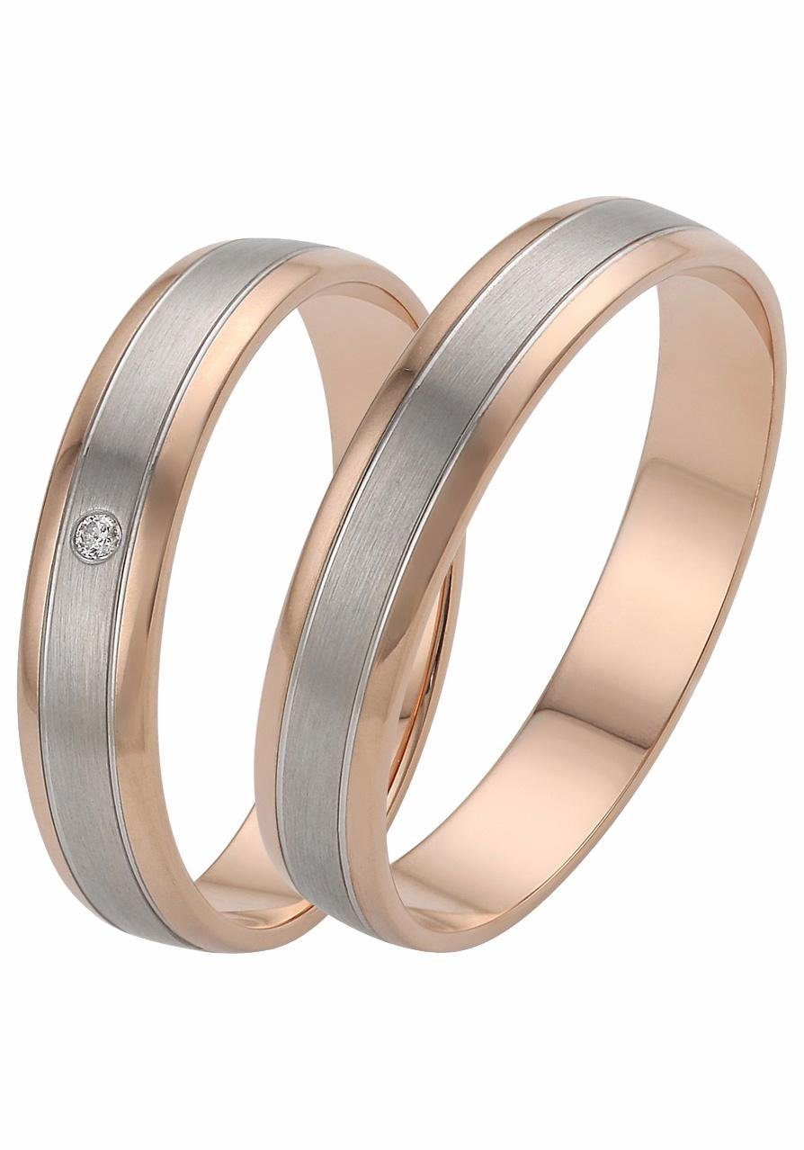 Brillant/Diamant o. Firetti Geschenk ohne "LIEBE", Made Ehering - mit Hochzeit Trauring 375 in Schmuck Germany Gold