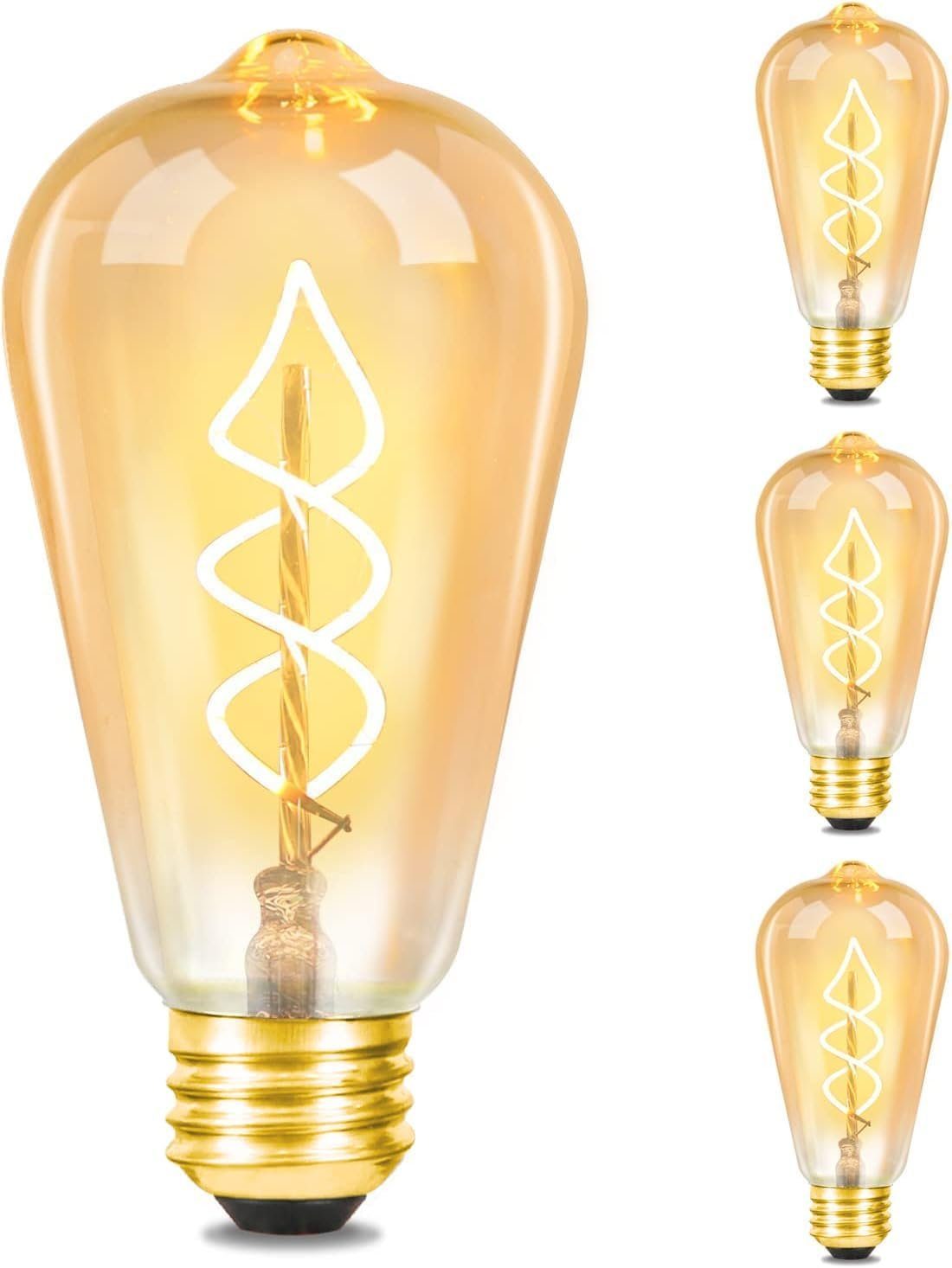 Nettlife LED-Leuchtmittel 3/6er LED Retro 4W E27 Glühlampe Edison Glühbirne Antike LED Filament, E27, Warmweiß, für Nostalgie & Retro Beleuchtung im Haus Café Restaurant