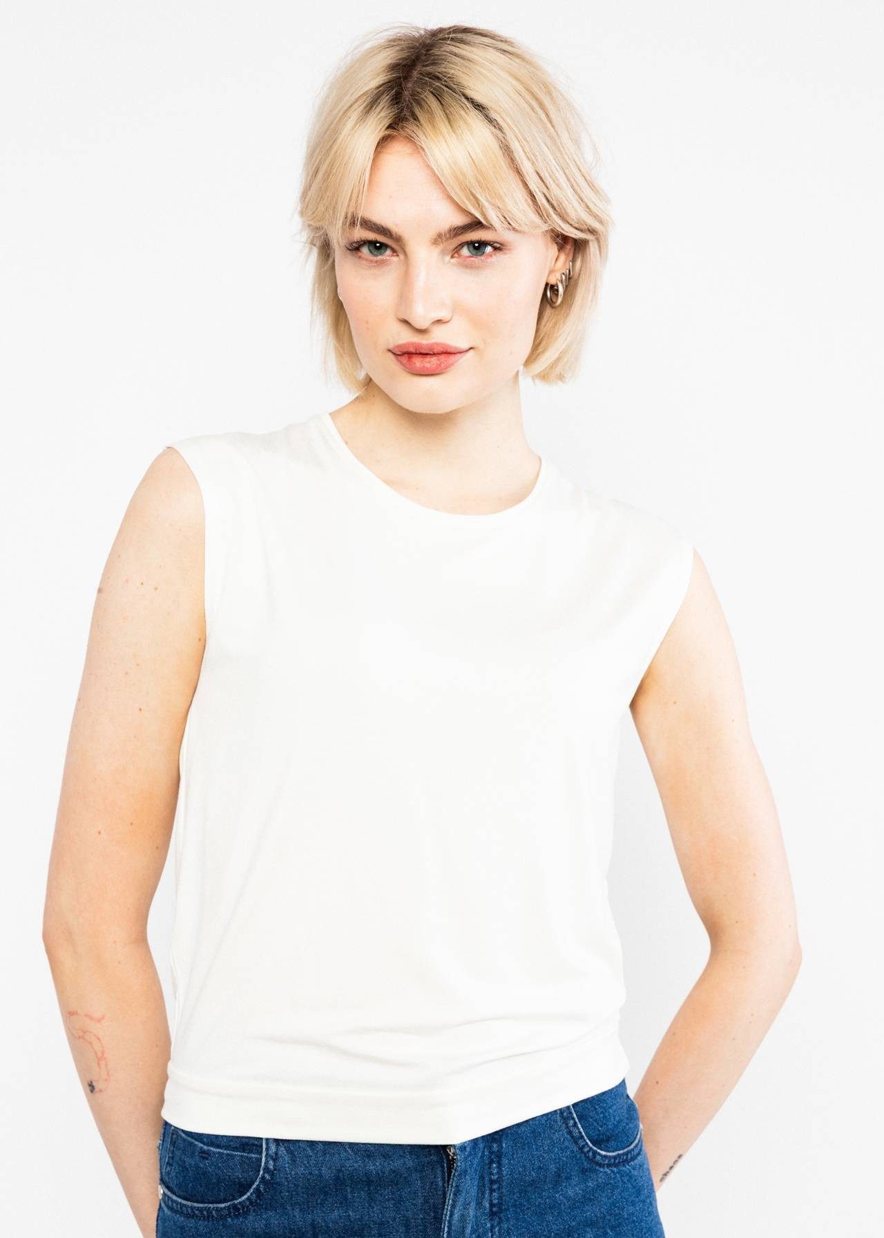 Blutsgeschwister Shirttop - Top Tiny Crew - Damen Top - ärmelloses Shirt - bequemes Jersey Top D