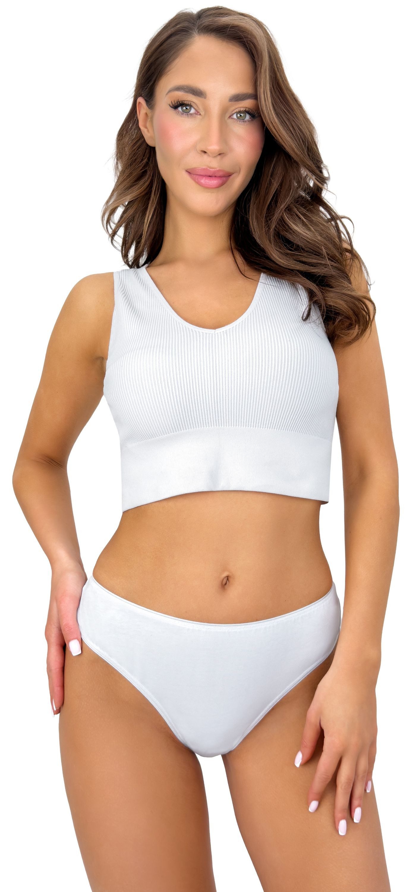 Donna Brasilslip 270 (2-St) Damen 2er Pack Brazilian Slips Unterhosen Spitze Baumwolle – Bild 5 von 5