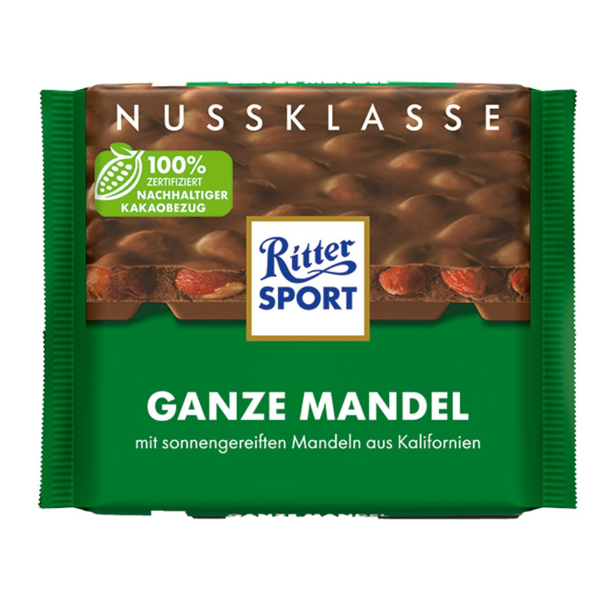 Ritter SPORT Schokolade, Ritter Sport Nuss Klasse ganze Mandel in Vollmilch Schokolade 100g