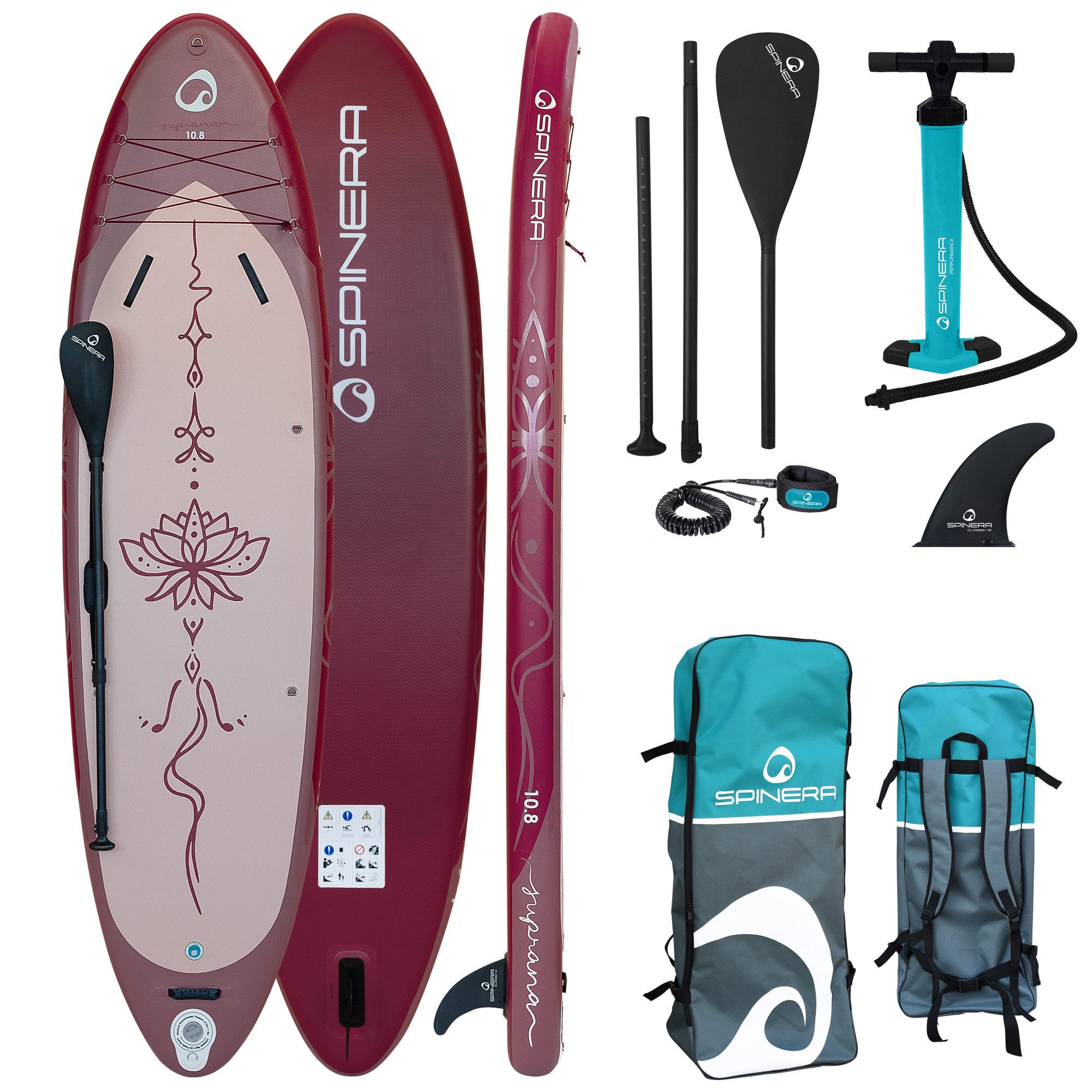 Spinera SUP-Board SPINERA Suprana 10.8 SUP Board 325x86x15cm aufblasbar Yoa Fitness
