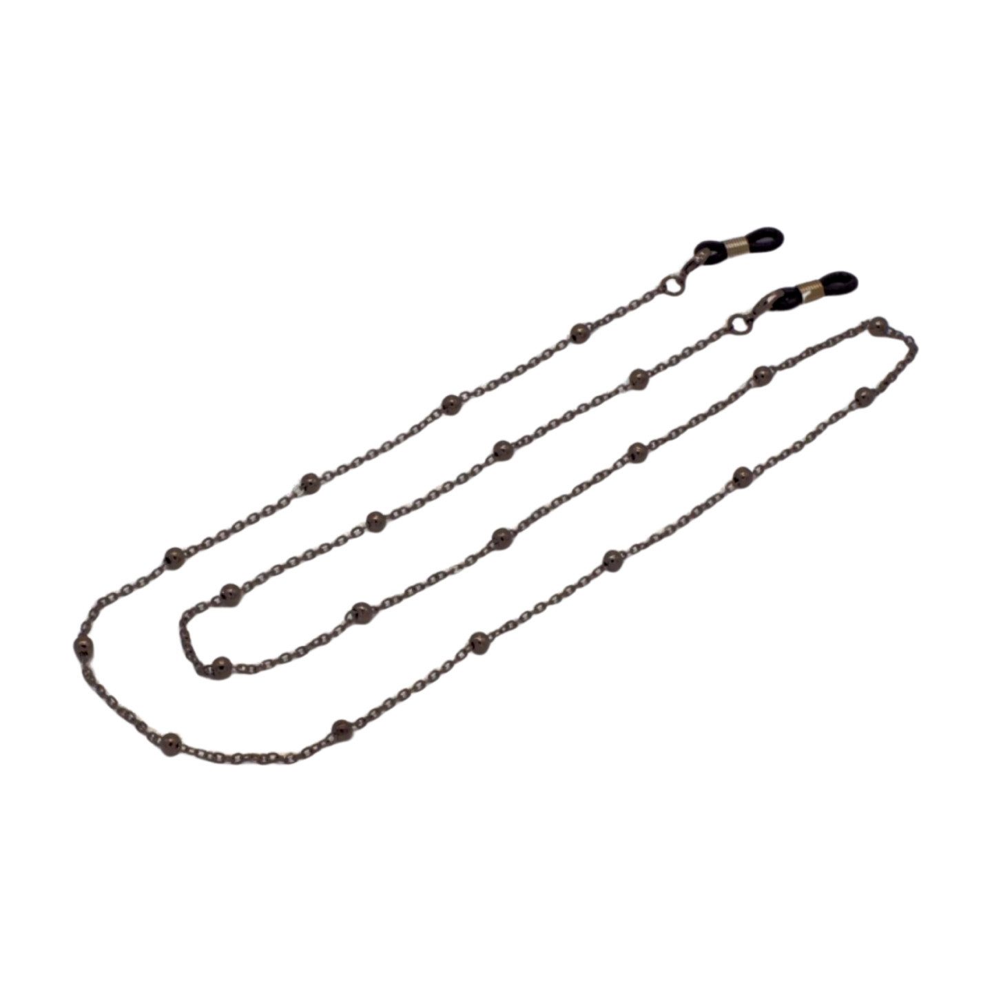 Ware aus aller Welt Brillenkette filigranes Design schwarz rhodiniert inkl. Geschenkverpackung, auch als Maskenkette tragbar