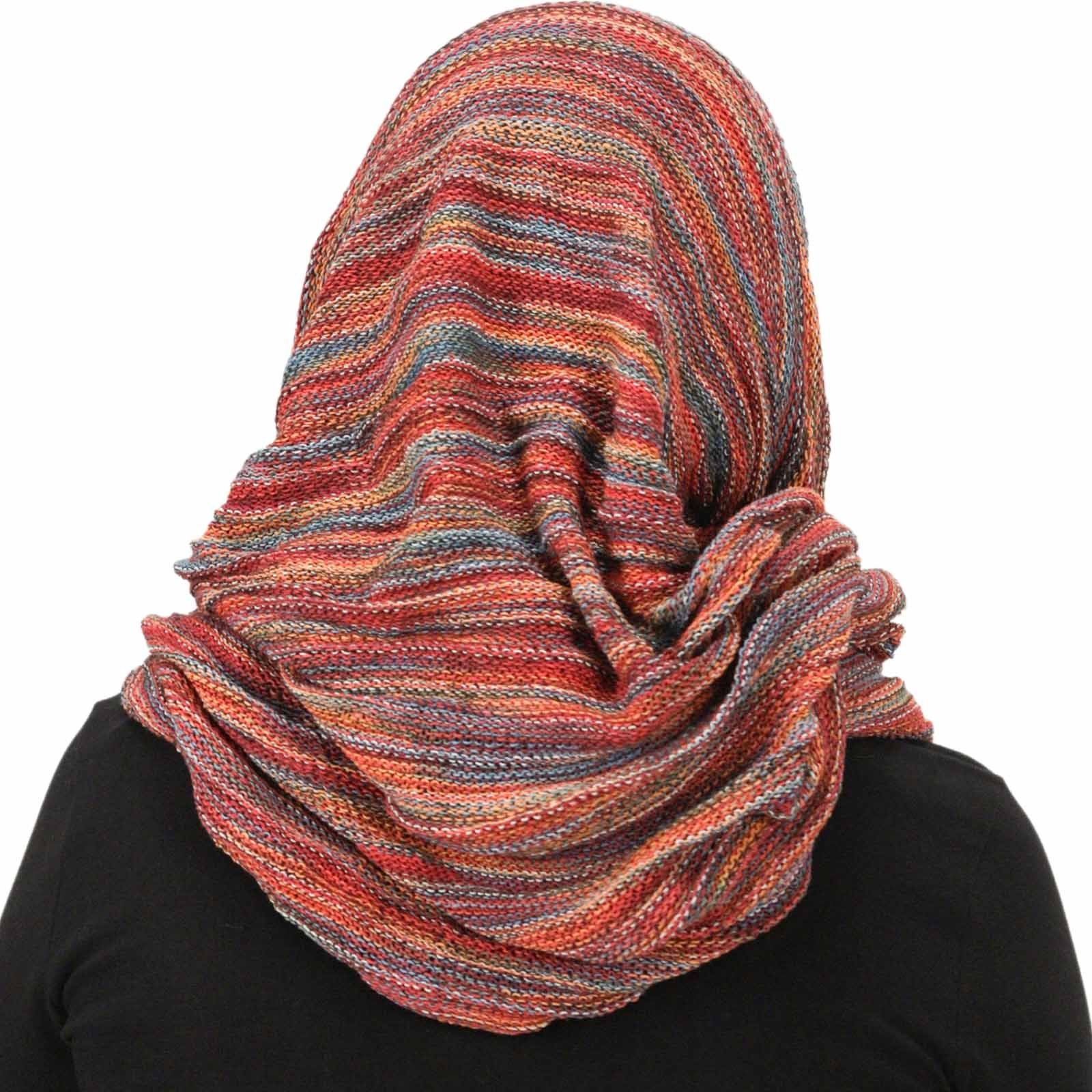KUNST UND MAGIE Hijab Loop Dreadtube / Kapuzenschal Schlauchschal Hijab Multifunktionstuch Rot Orange