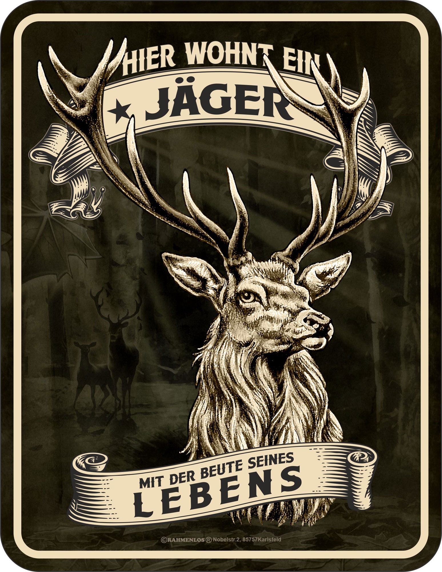 Metallschild Jäger - Fun-Schilder - hier wohnt