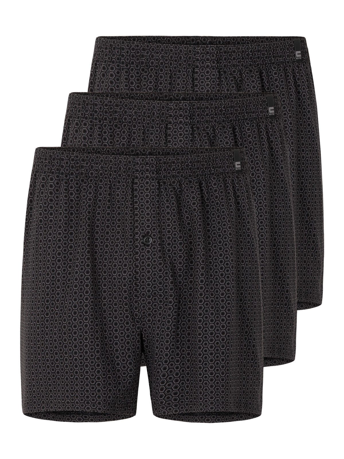 CiTO Boxershorts 3er Pack Boxershorts Alloverdruck cotton flex (Packung, 3- günstig online kaufen