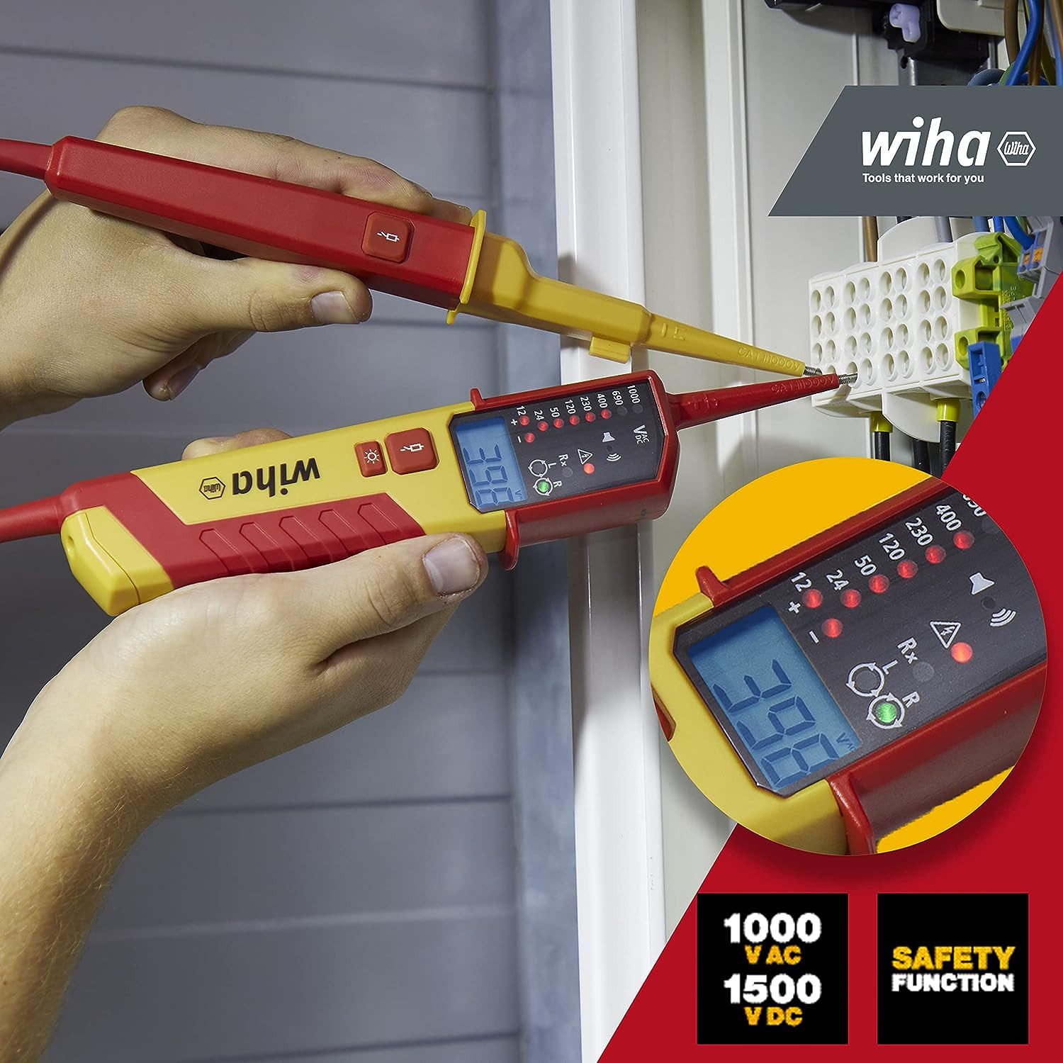 Wiha Spannungsprüfer (45217), (1 St), Spannungs- und Durchgangsprüfer, 0,5 - 1.000 V AC