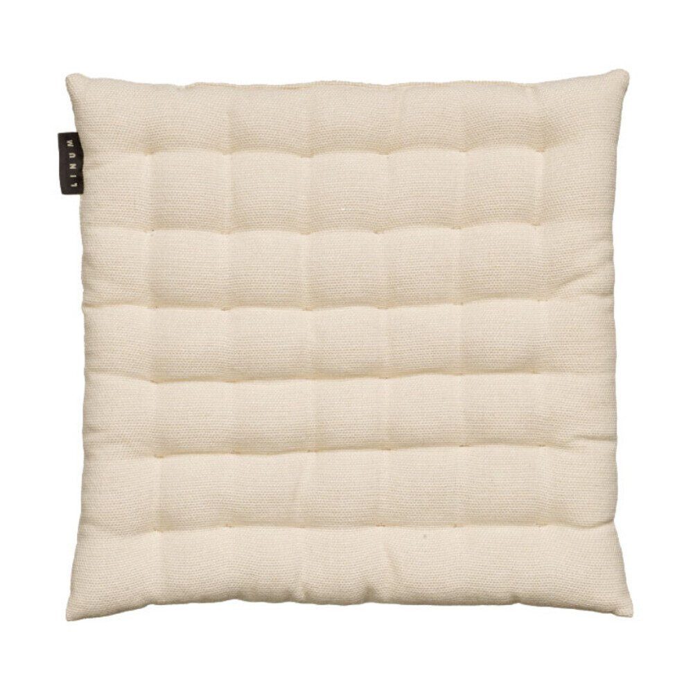 Linum Sitzkissen Sitzkissen 40x40 cm Pepper cremebeige, Sitzkissen, 40,00cm, Baumwolle, beige