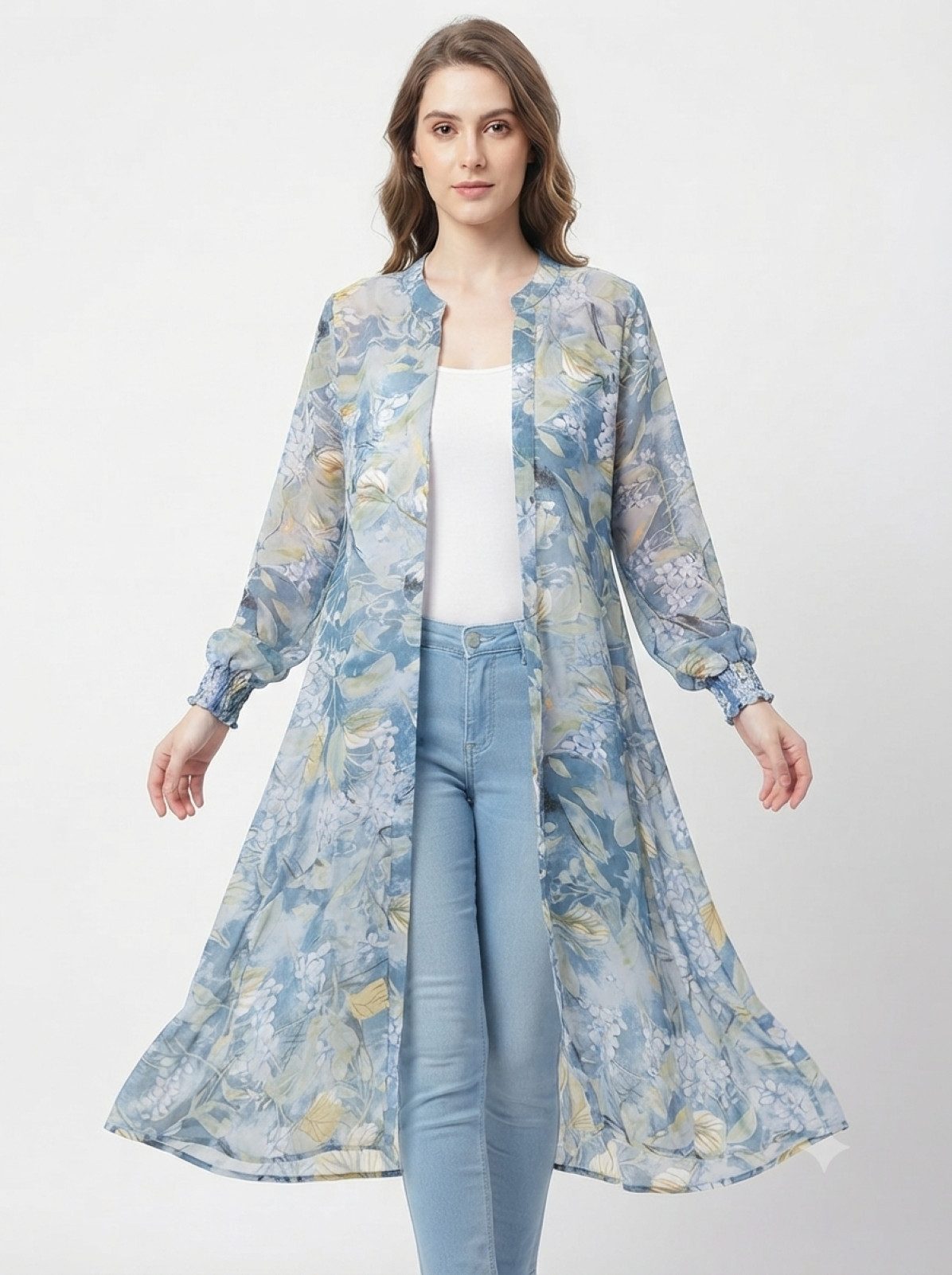 PfauGermany Blusenkimono ShrugAbaya im Kimono-Stil. Einheitsgröße:Länge 140cm.Brustweite 60cm.