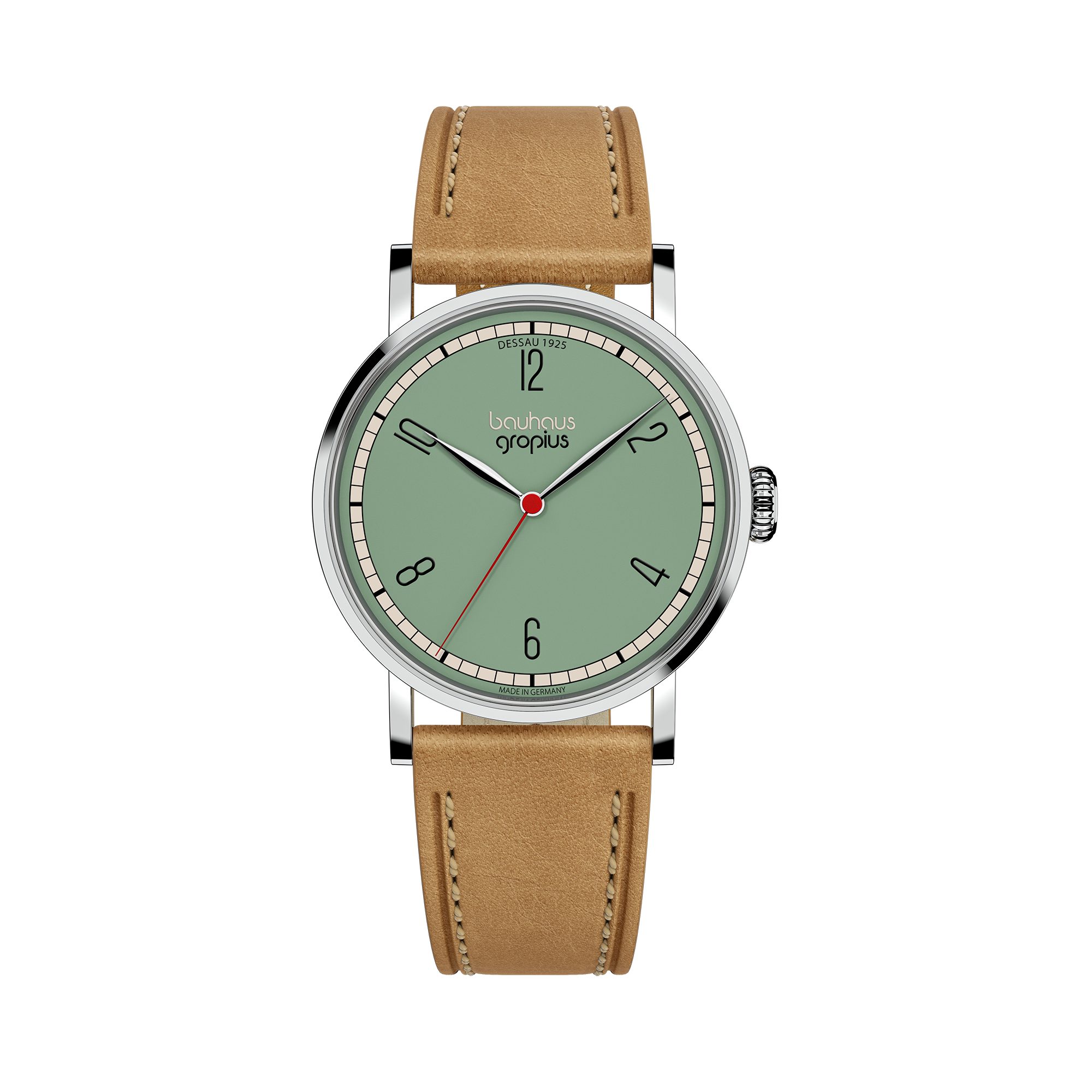 Walter Gropius Quarzuhr Damenuhr, Made in Germany, Saphirglas, Frauen am Bauhaus - WGNL 001-05, Designeruhr, Lederarmband mit Easy-Release System, Edelstahlgehäuse
