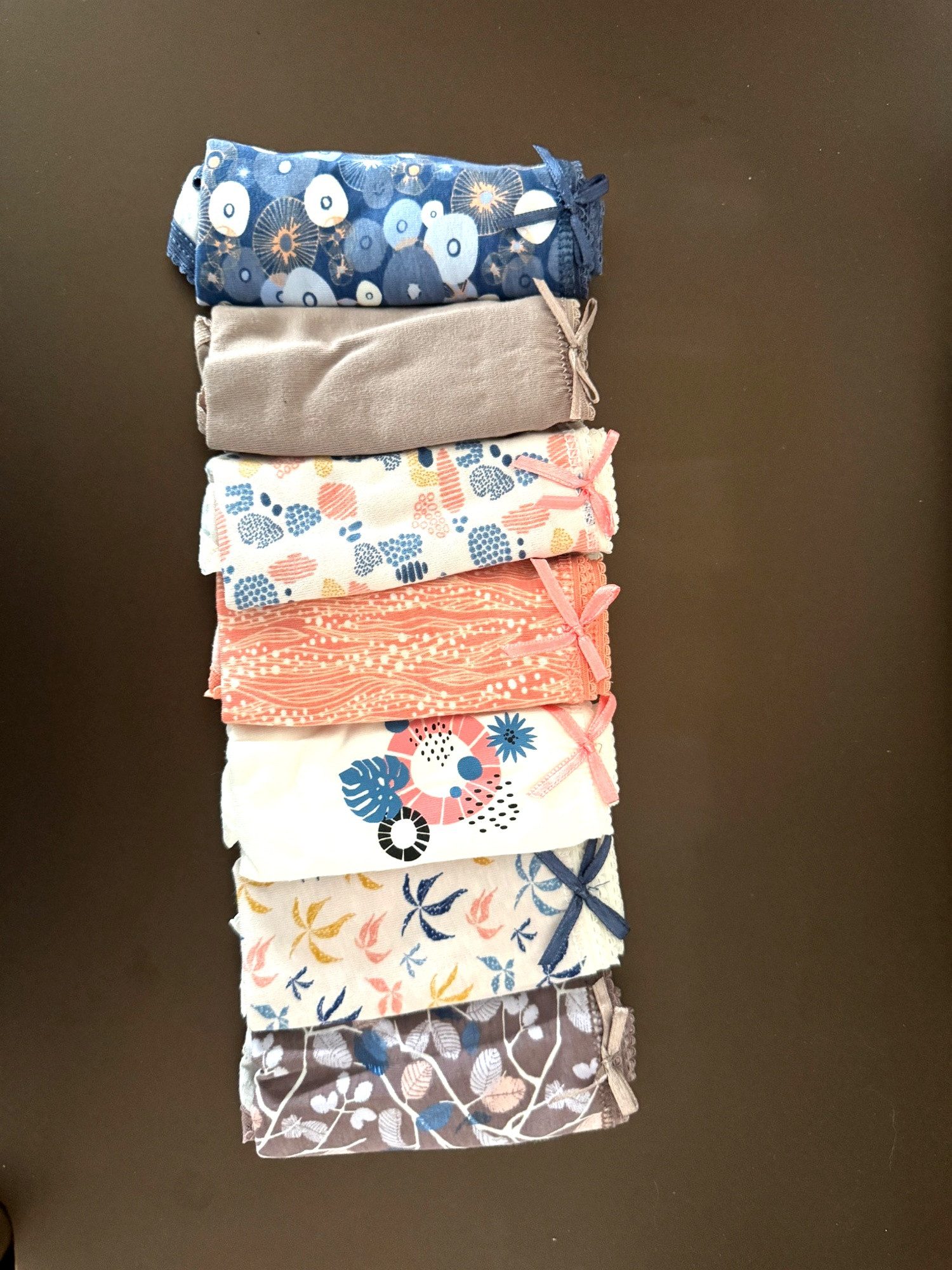 Slip Damen Slip 7er Pack – Gemustert, Baumwolle, Mit Schleifchen