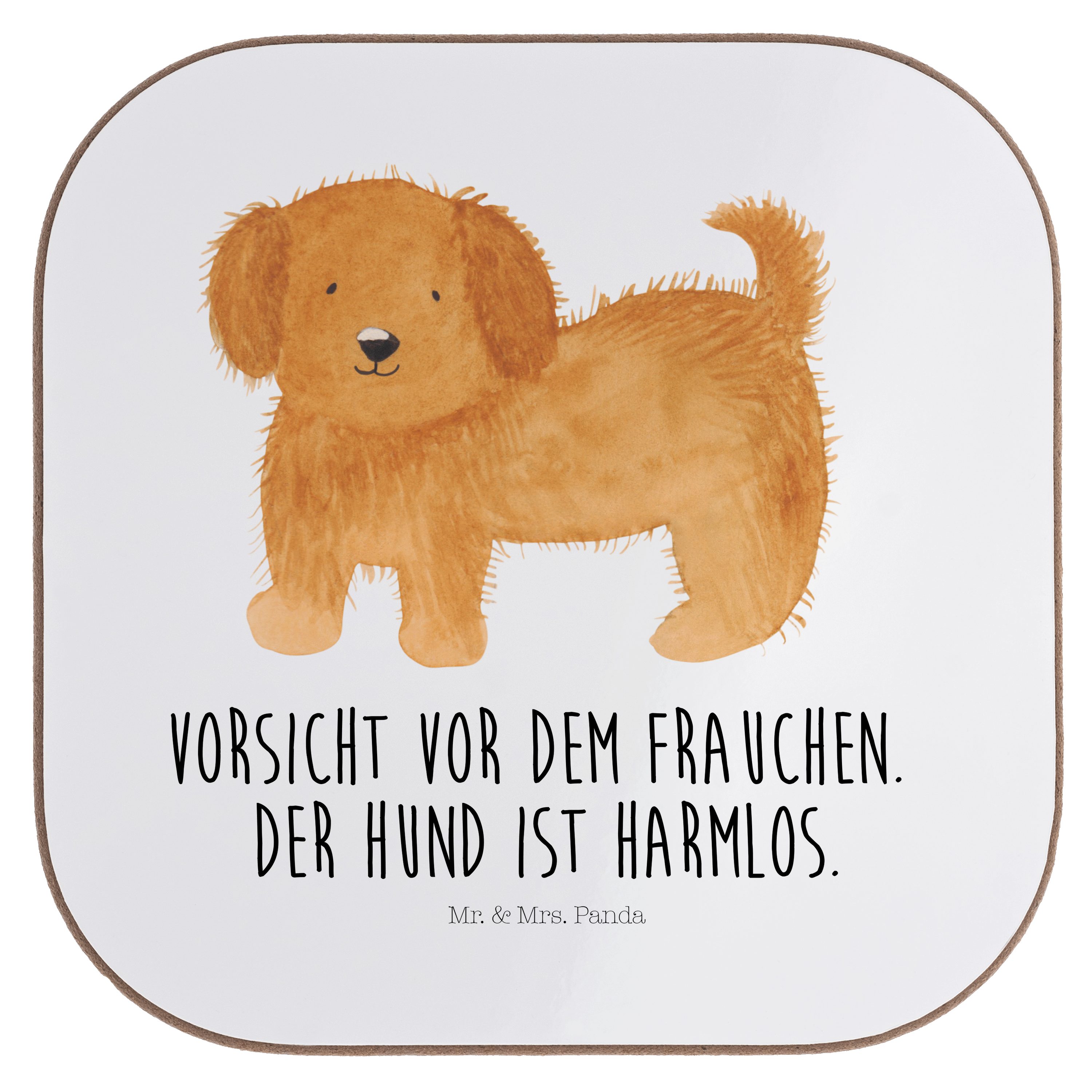 Hunde, Hund Haustier, Hun, Panda 1-tlg. Mrs. Mr. - Geschenk, Hundebesitzer, Getränkeuntersetzer - & flauschig Weiß