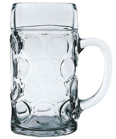 Stölzle-Oberglas Bierkrug »Isar«, Glas, Maßkrug Bierseidel Bierkrug Bierglas 1.265 Liter mit Füllstrich bei 1l Glas transparent 6 Stück