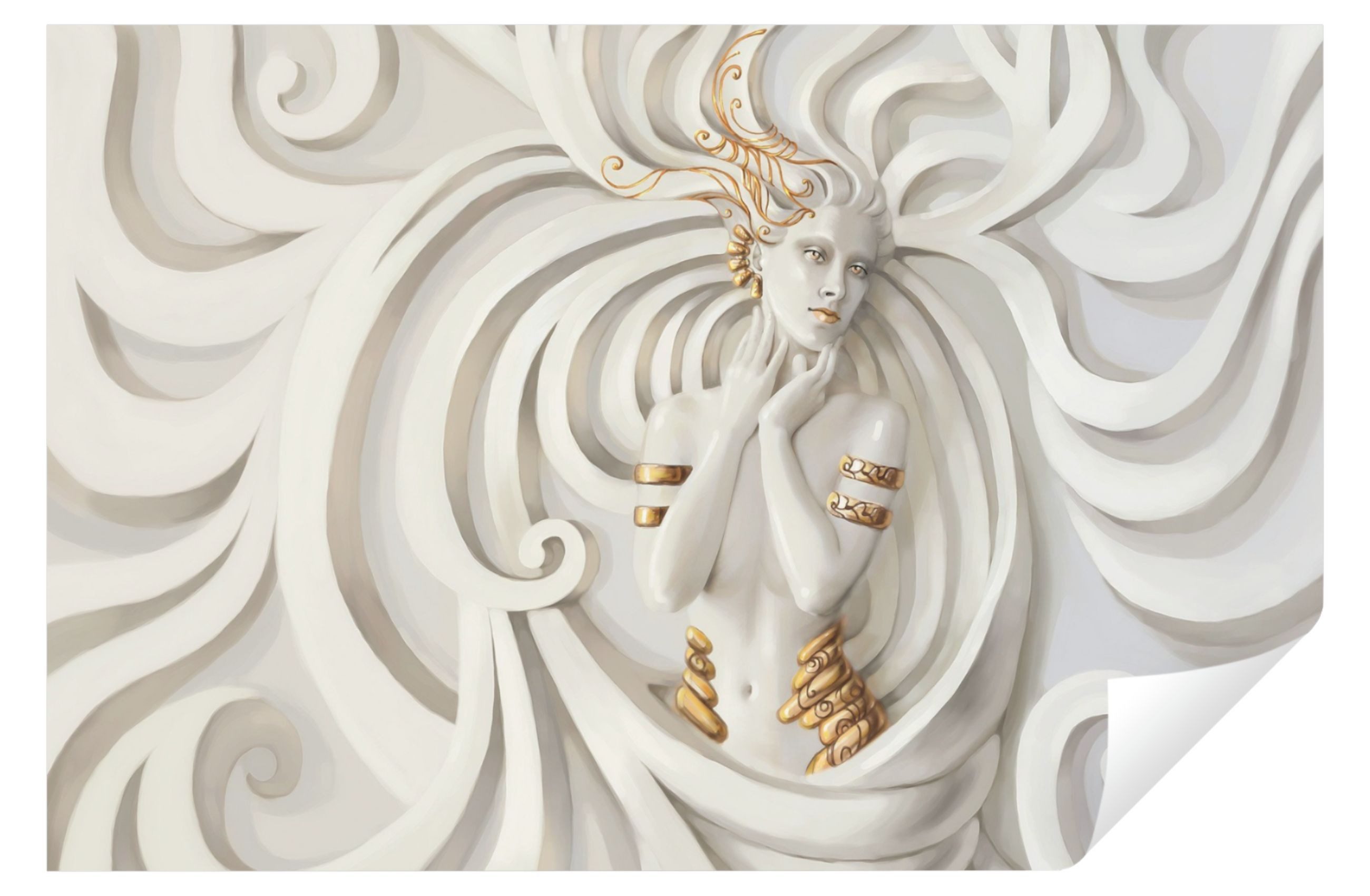 Wallarena Fototapete 3D EFFEKT Medusa Abstrakt Marmor Vlies Tapete Wohnzimm günstig online kaufen