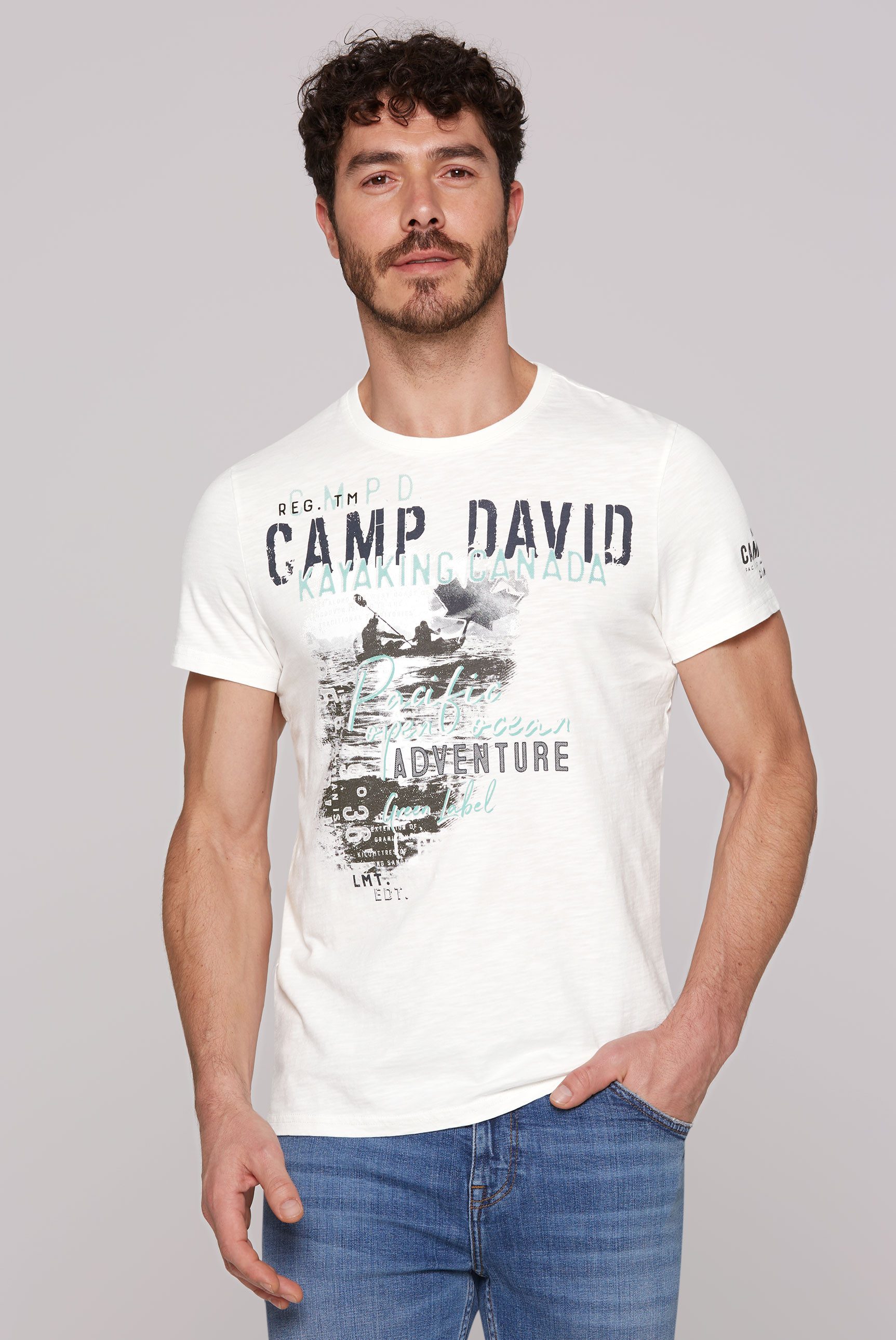 CAMP DAVID T-Shirt mit großem Logoprint günstig online kaufen