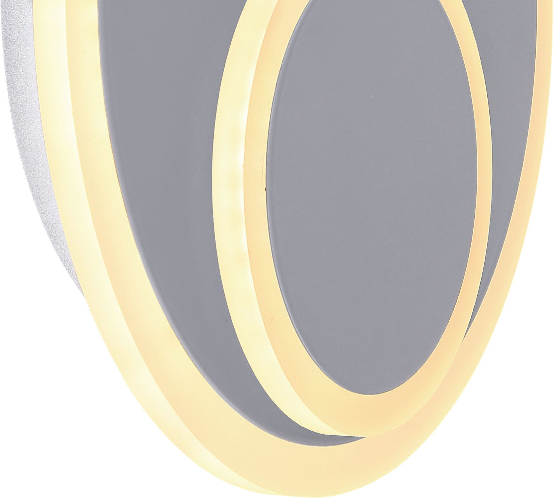 GLOBO LIGHTING LED Wandleuchte VILLA, LED fest integriert, Warmweiß, Wandlampe/grau/Flur/Wohnzimmer/ø: 255mm/modern