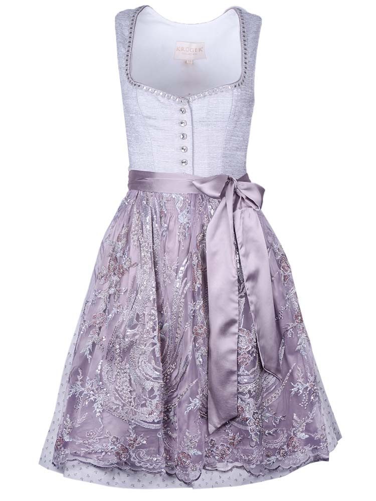 KRÜGER COLLECTION Dirndl Dirndl Milla 60cm Länge hellgrau
