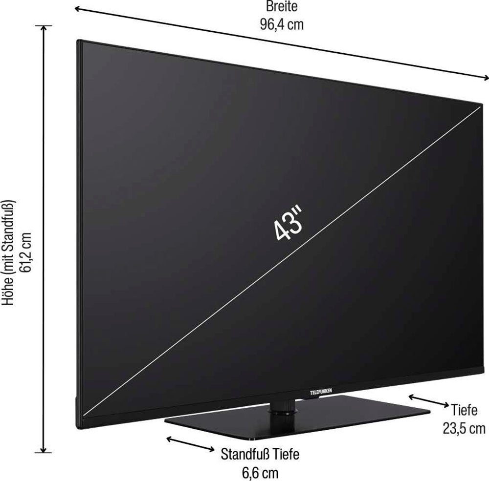 Telefunken D43V950M2CWH LED-Fernseher Ultra Assistent,Android-TV) Dolby HD, (108 Atmos,USB-Recording,Google Smart-TV, cm/43 4K Zoll