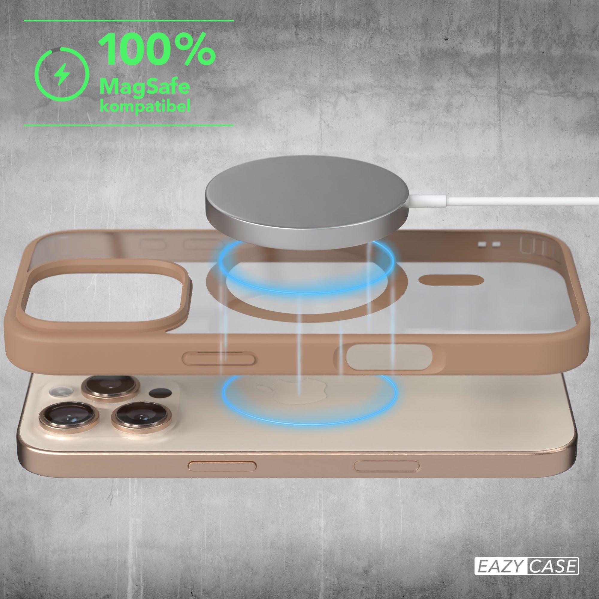 EAZY CASE Handyhülle Transparente Hülle mit MagSafe für iPhone 16 Pro 6,3 Zoll, Silikon Handyhülle, Schutzhülle mit Kameraschutz, Etui TPU Schutz