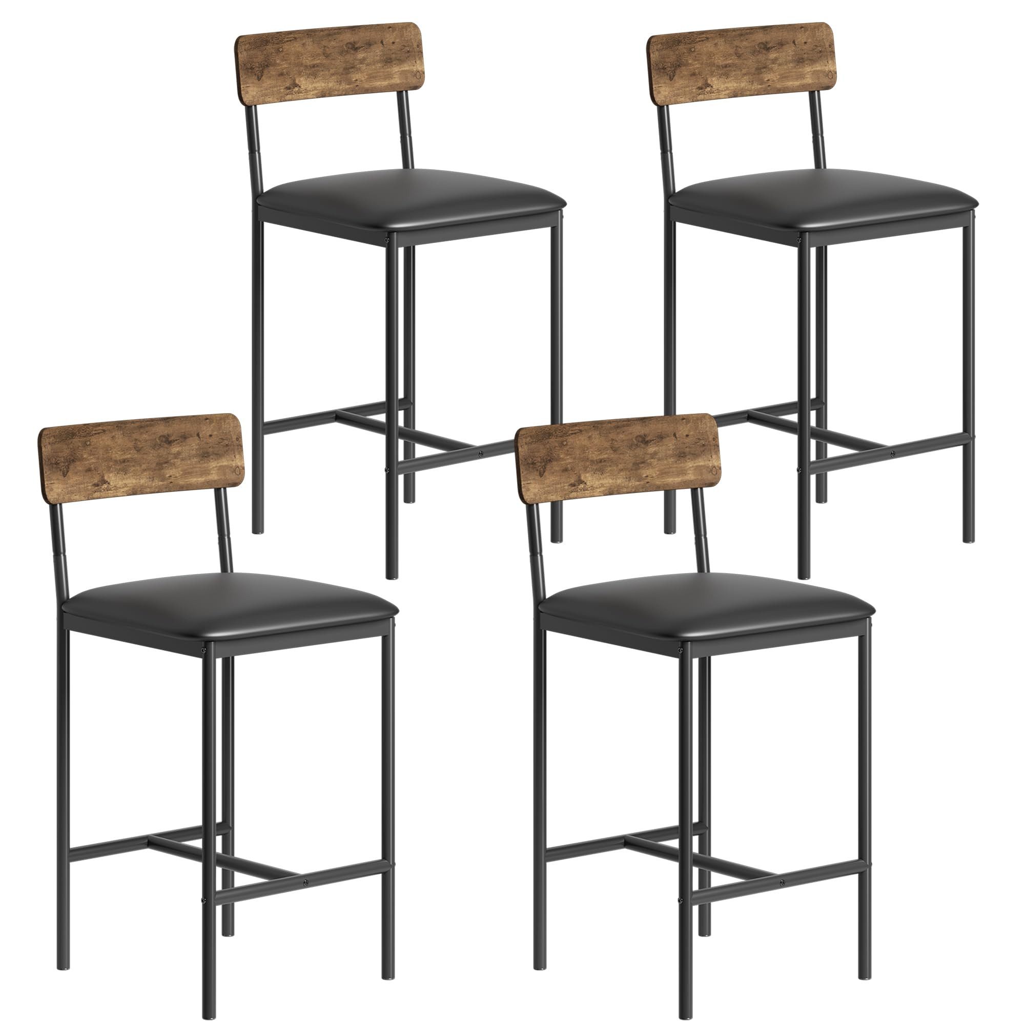 Barhocker Bar Hocker Set von 4 37 Zoll Barhöckern mit Metallbeinen