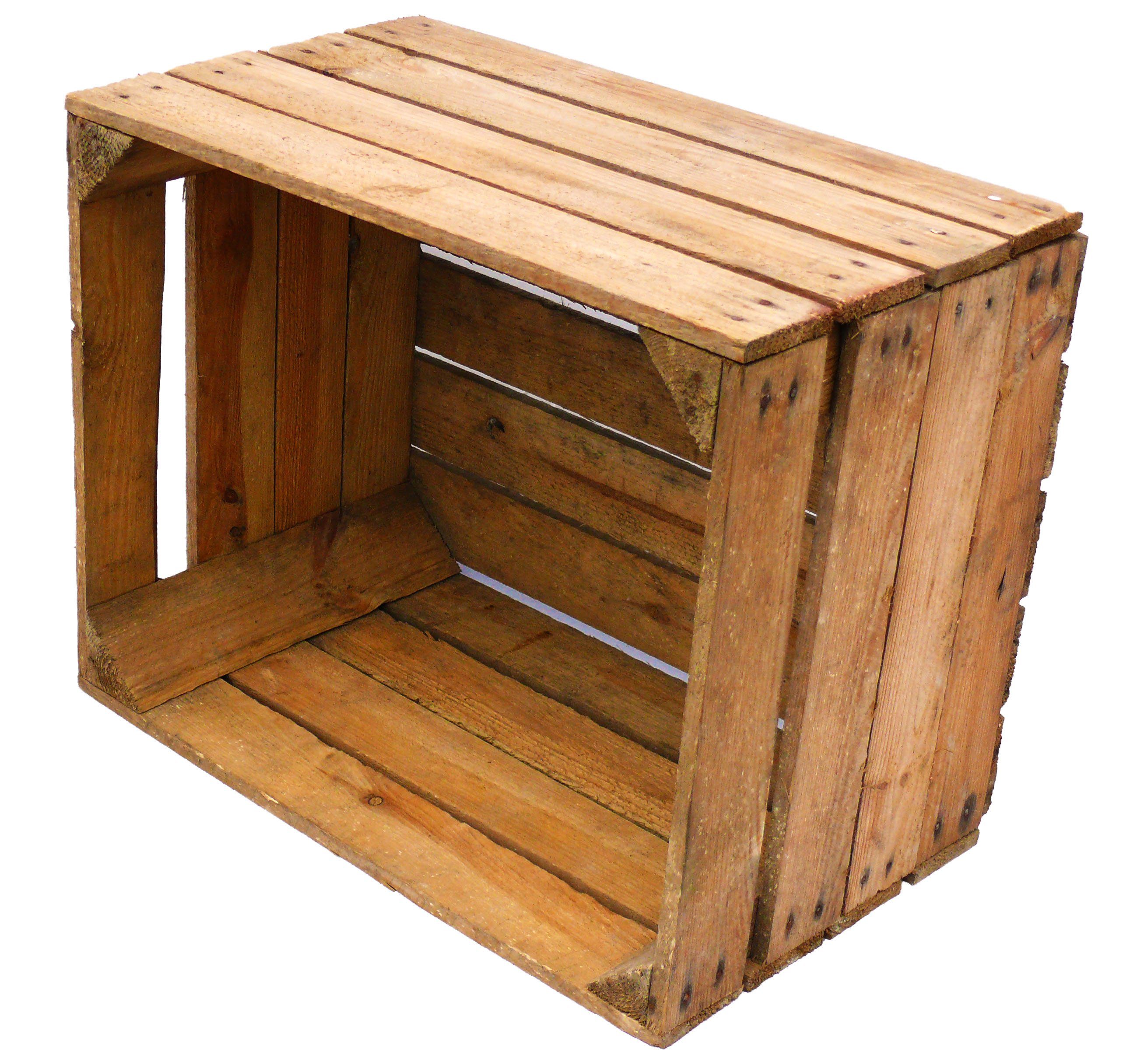 Kistenkolli Altes Land Allzweckkiste Obstkiste Johanna Alte Originale Weinkiste Dekokiste Holzkiste naturbe (Spar-Set, 1er Set)