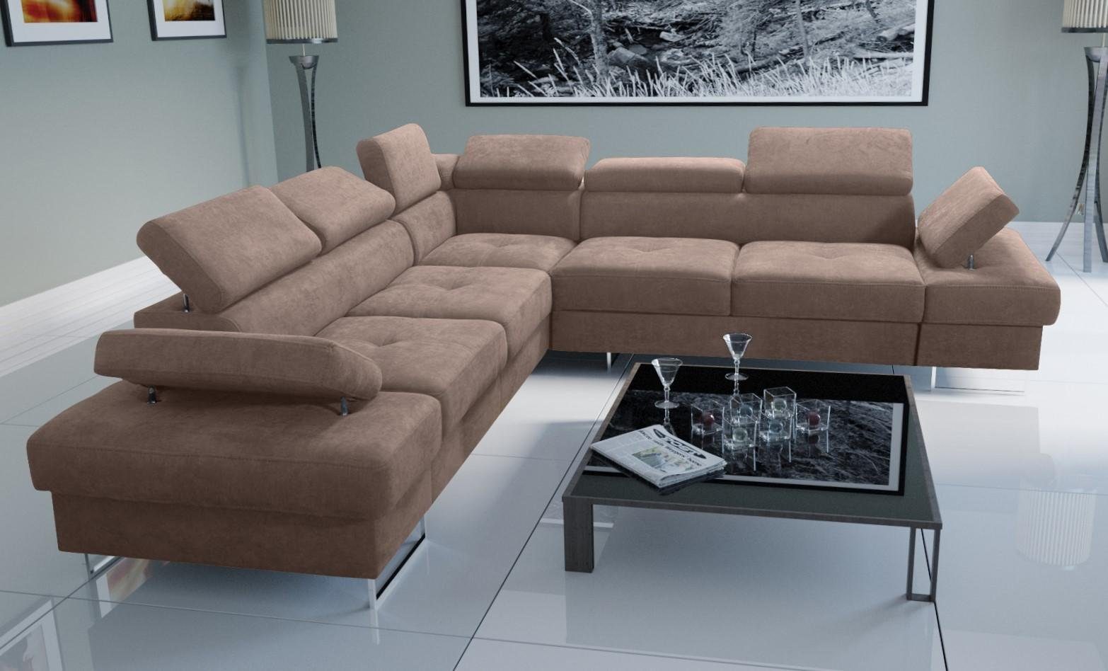 JVmoebel Ecksofa Sofa Wohnzimmer Made Couch in Polsterung Europe L-Form Design, Beige