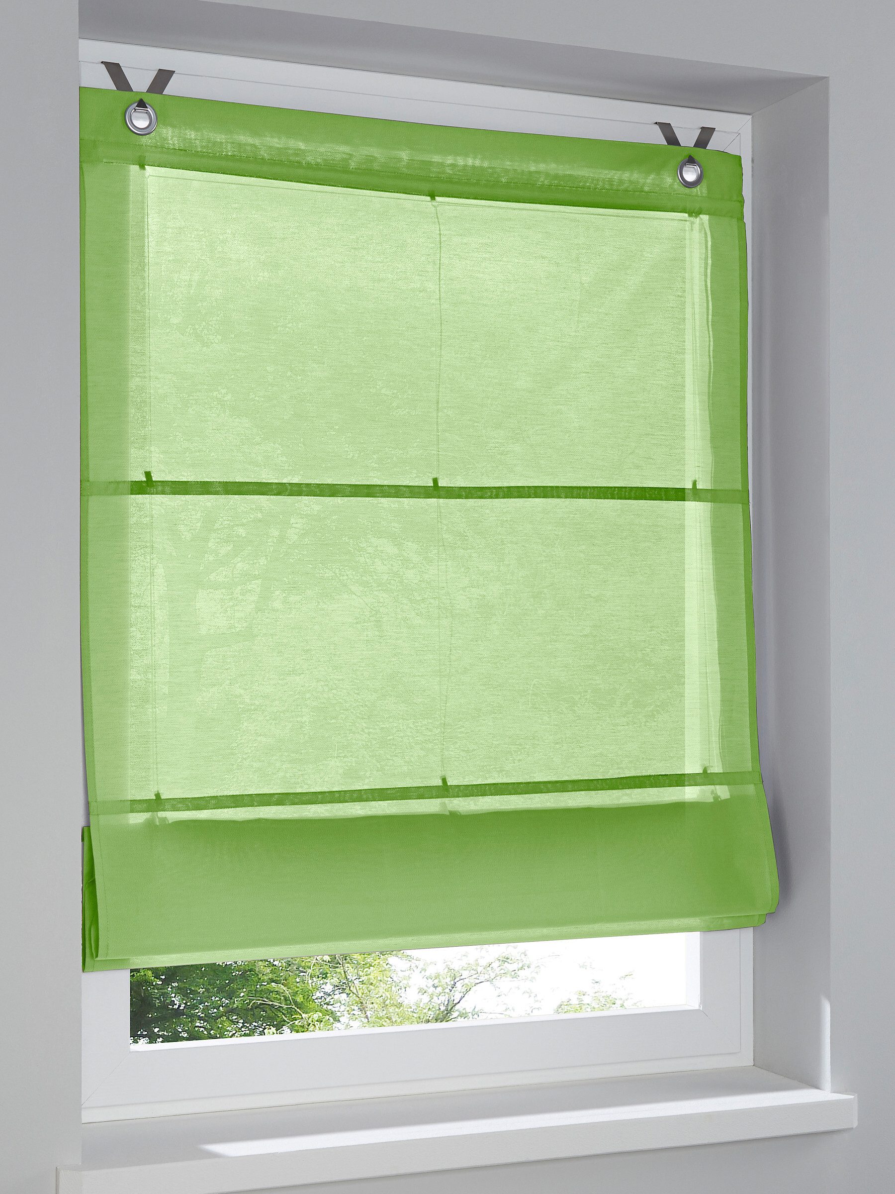 Rollo Raffrollo, heine, halbtransparent, Ösen günstig online kaufen