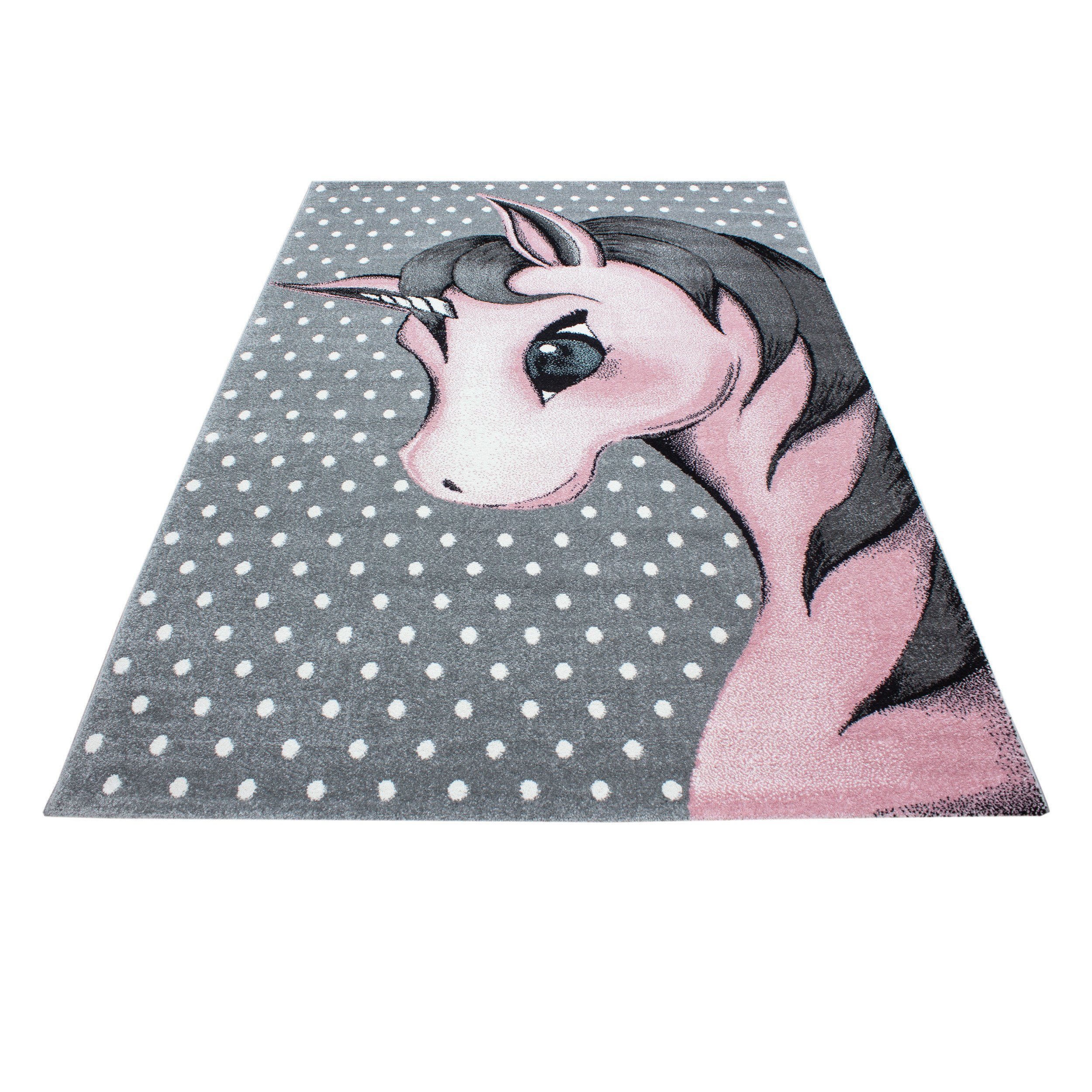 Stilvoll Günstig Kinderteppich Teppich für den Flur oder Küche Einhorn-Design, Läufer, Höhe: 11 mm