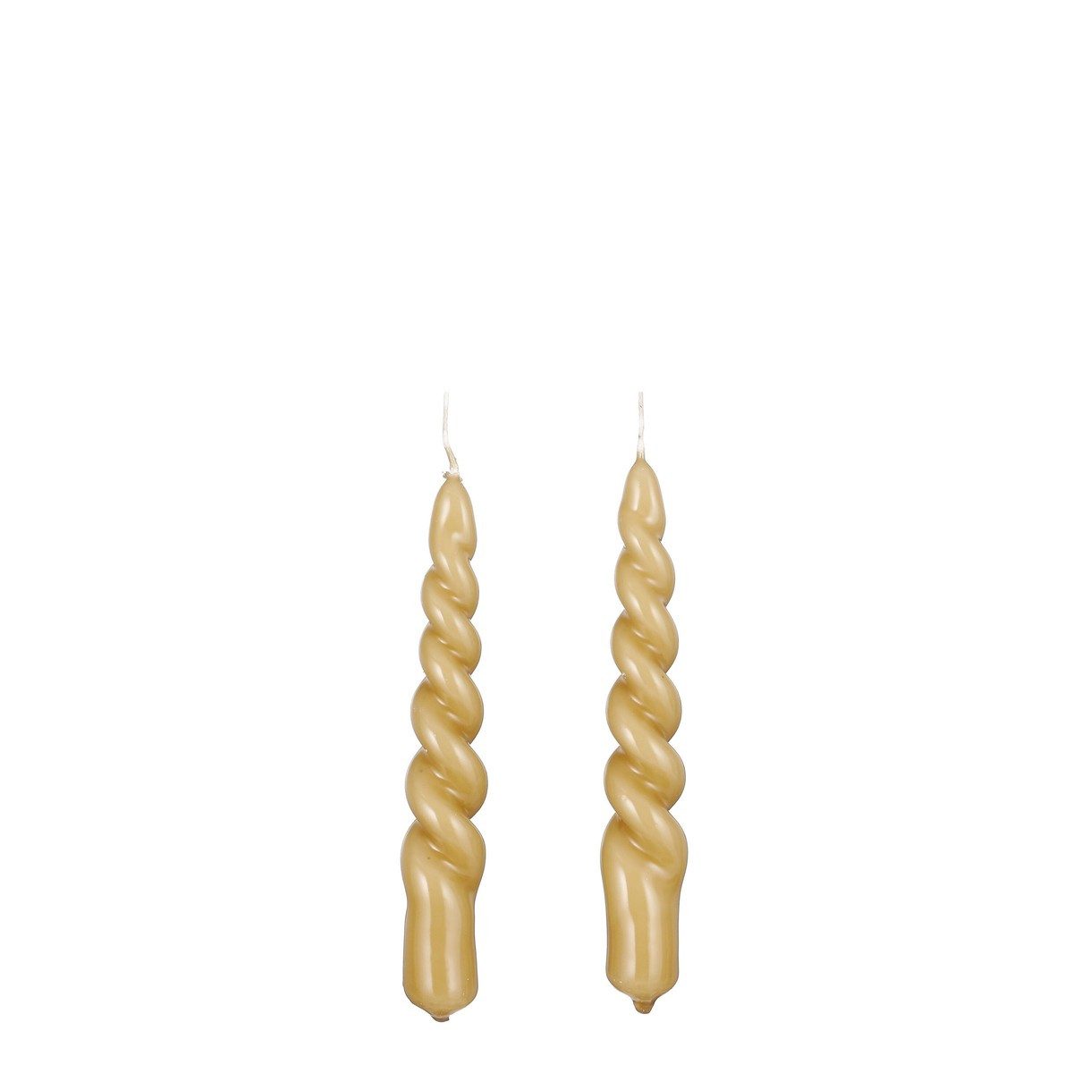 Mica Decorations Stumpenkerze Mica Decorations Twist Kerze h.braun glaensend 2 Stueck - h15xd2,2cm
