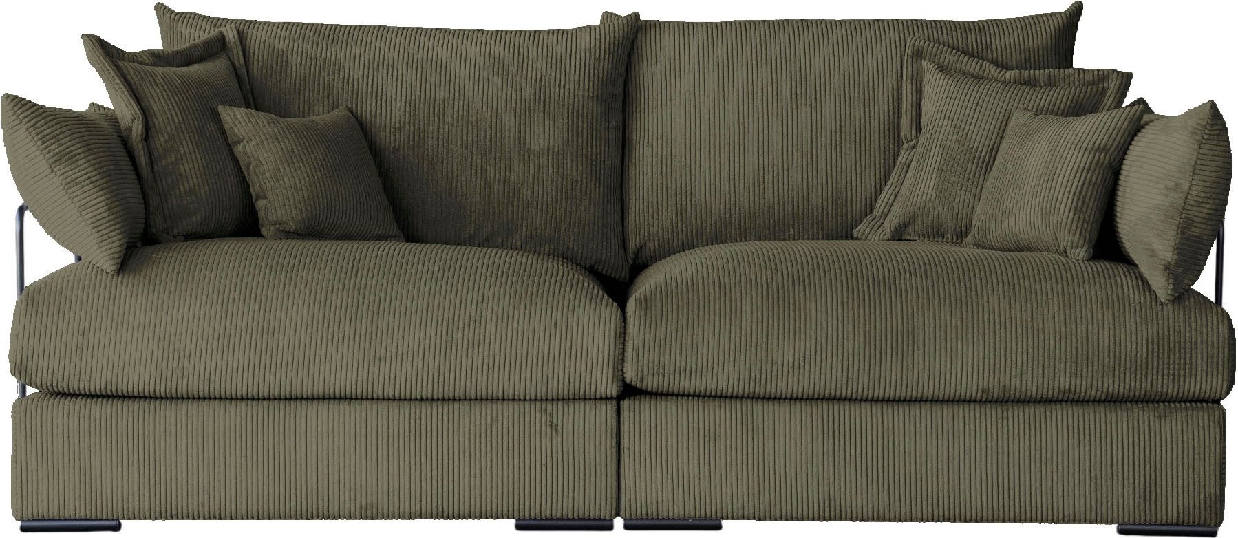 Home affaire Big-Sofa Casa XL, B: 190 cm, 4 Zierkissen, Mega-Sofa, in Cord oder Chenille-Struktur, Federkern