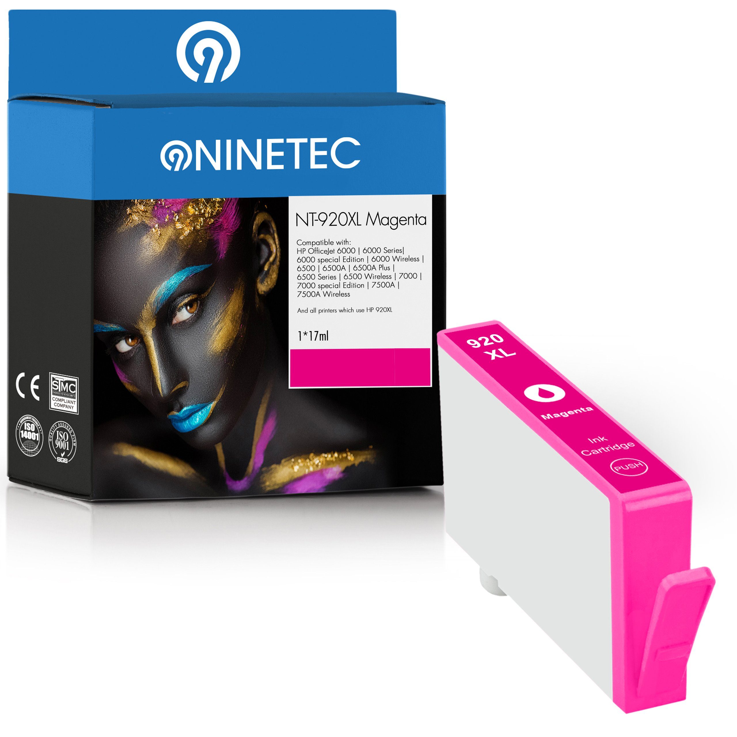NINETEC 920 Tintenpatrone 920XL XL Magenta ersetzt HP