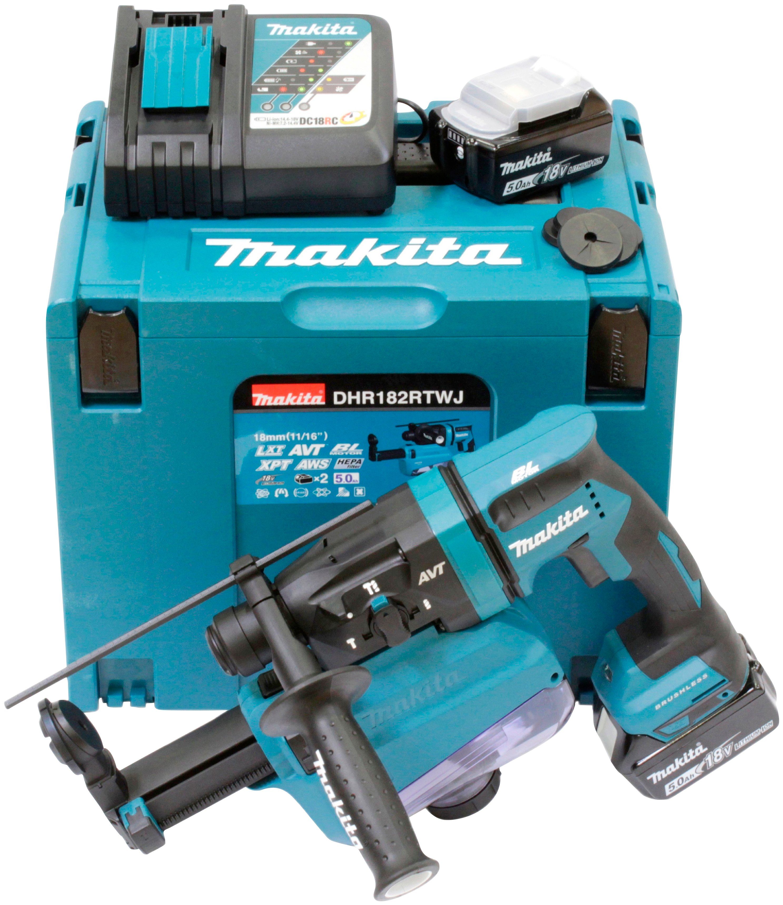 Makita Akku-Kombibohrhammer »DHR182RTWJ«, max. 13250 U/min, (Set), 18 V,  SDS+, inkl. 2 Akkus online kaufen | OTTO