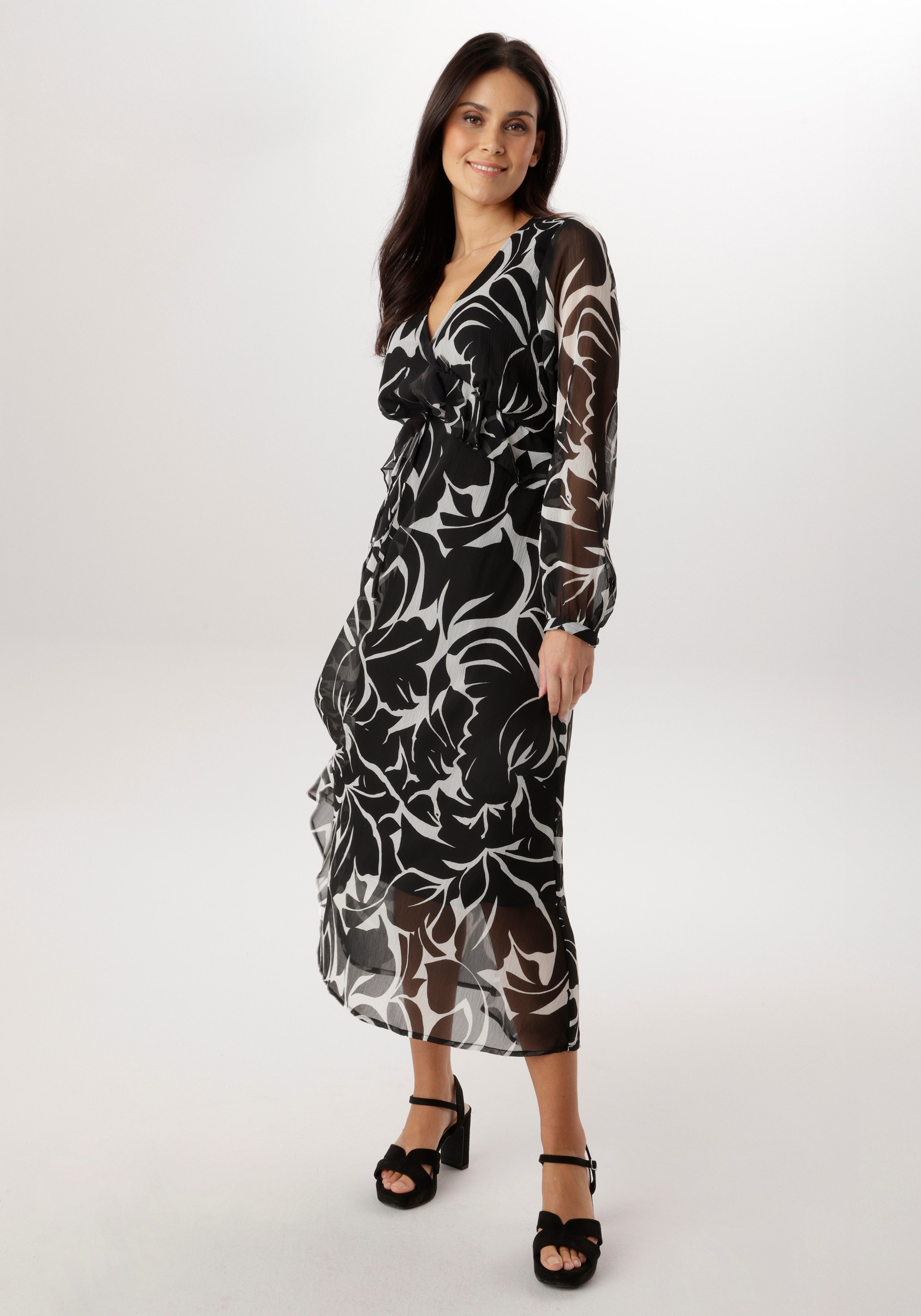 Aniston SELECTED Chiffonkleid mit romantischer Blütenmusterung allover - NE günstig online kaufen