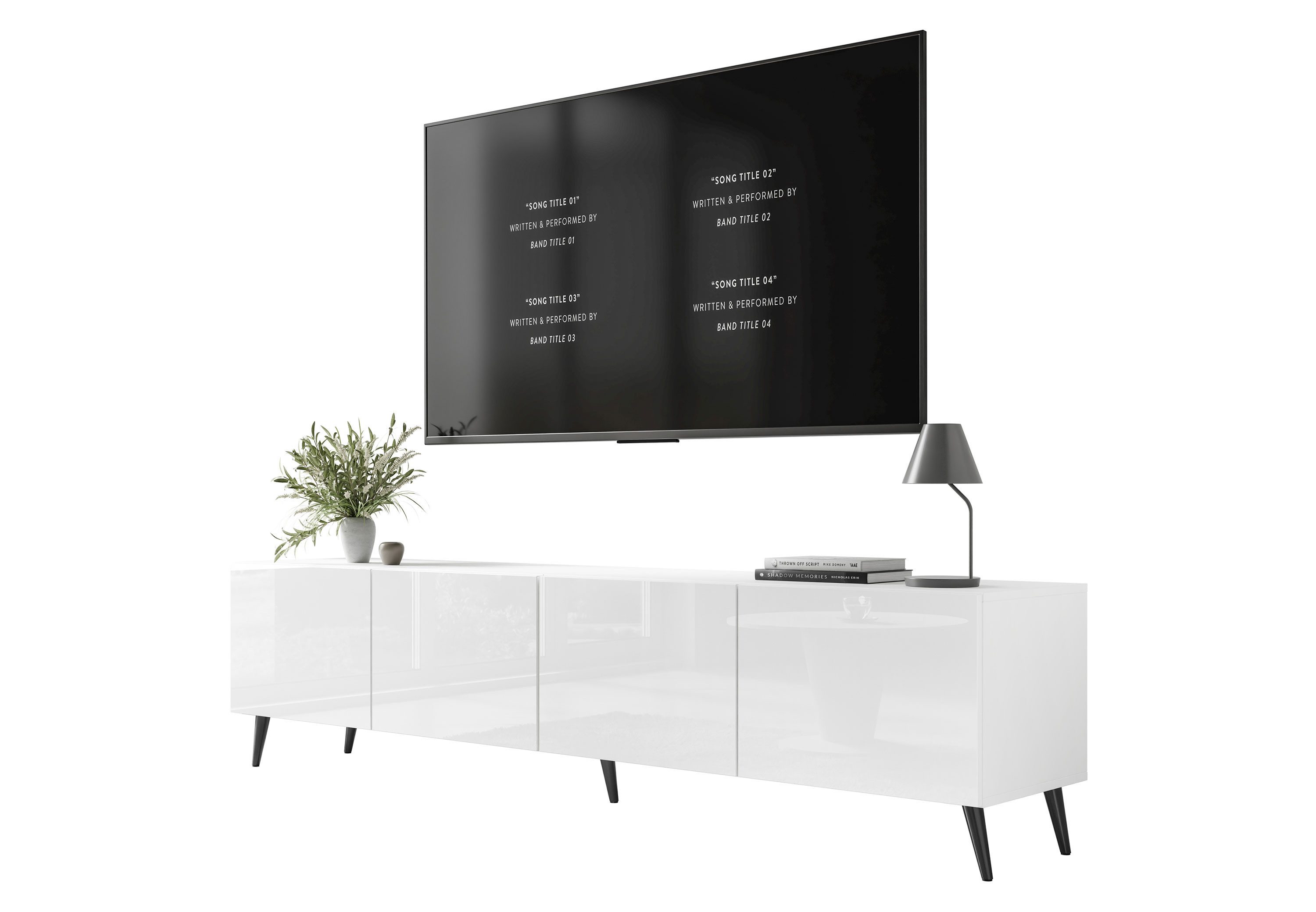 Lookway TV-Schrank AURA 200 Weiß Hohglanz günstig online kaufen