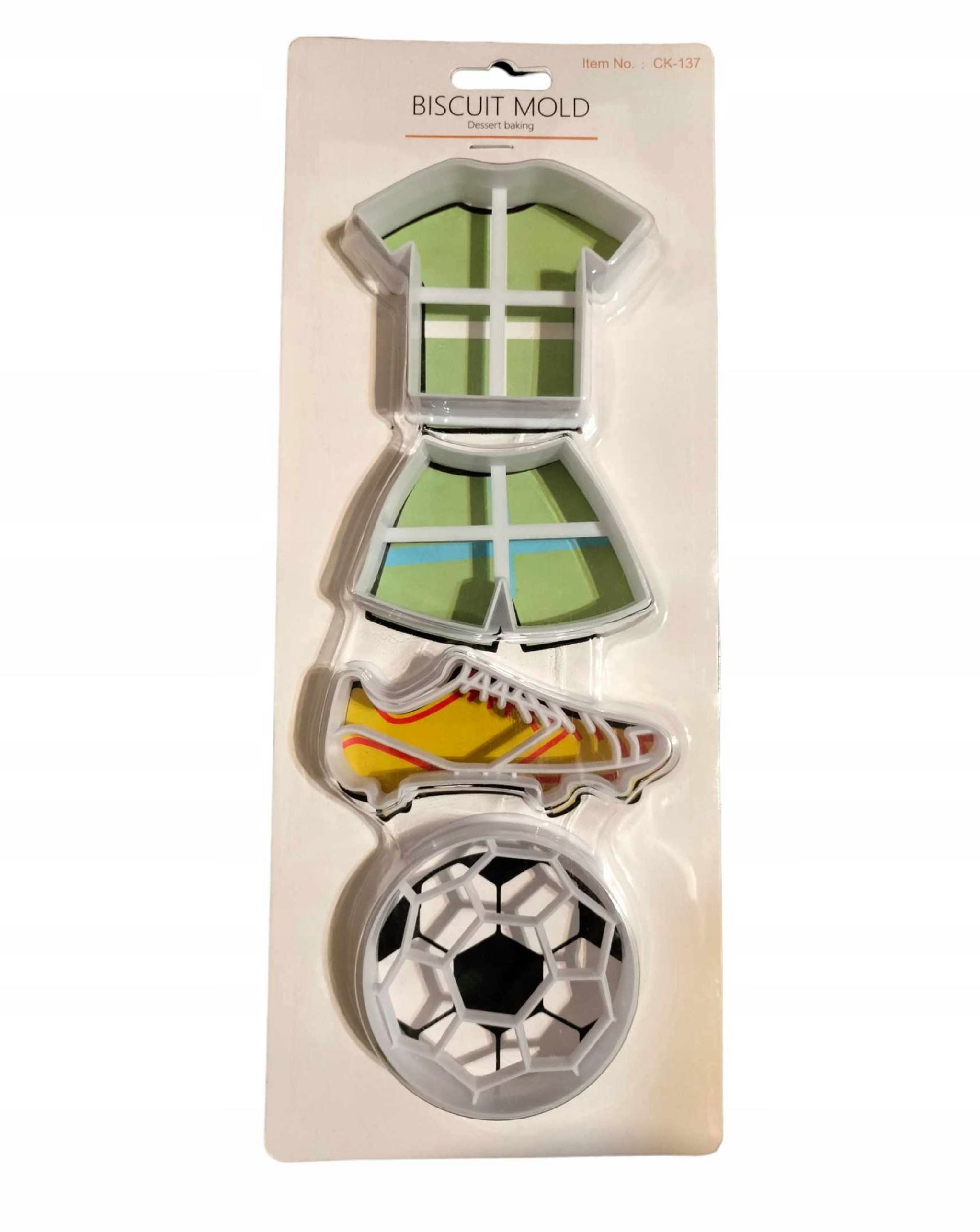 CakeLand Ausstechform Set Ausstechformen Fußball – Trikot, Shorts, Schuh und Ball