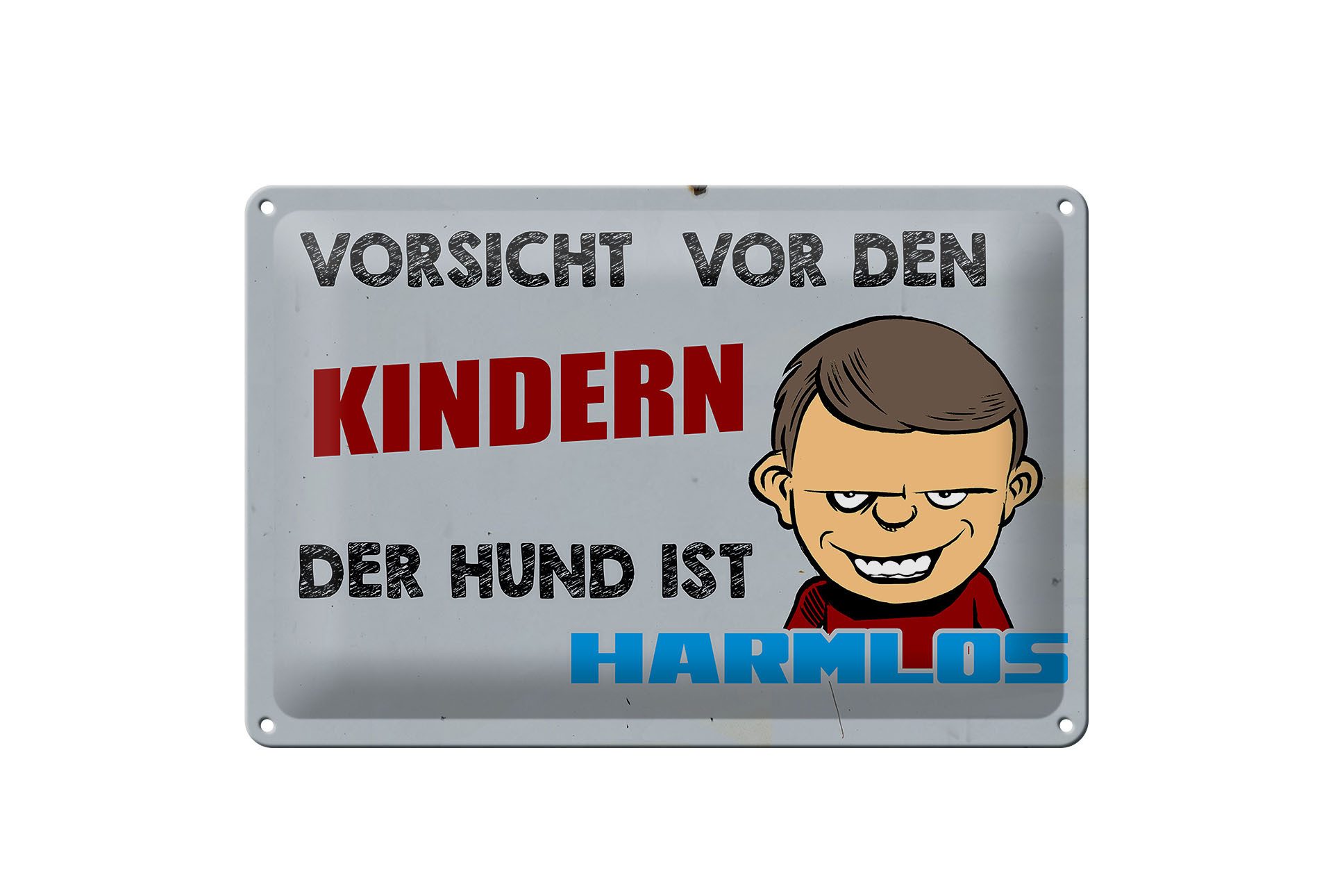 Hebold Metallschild Schild Blech 30x20cm - Made in Germany - Spruch Vorsicht vor Kinder Hu