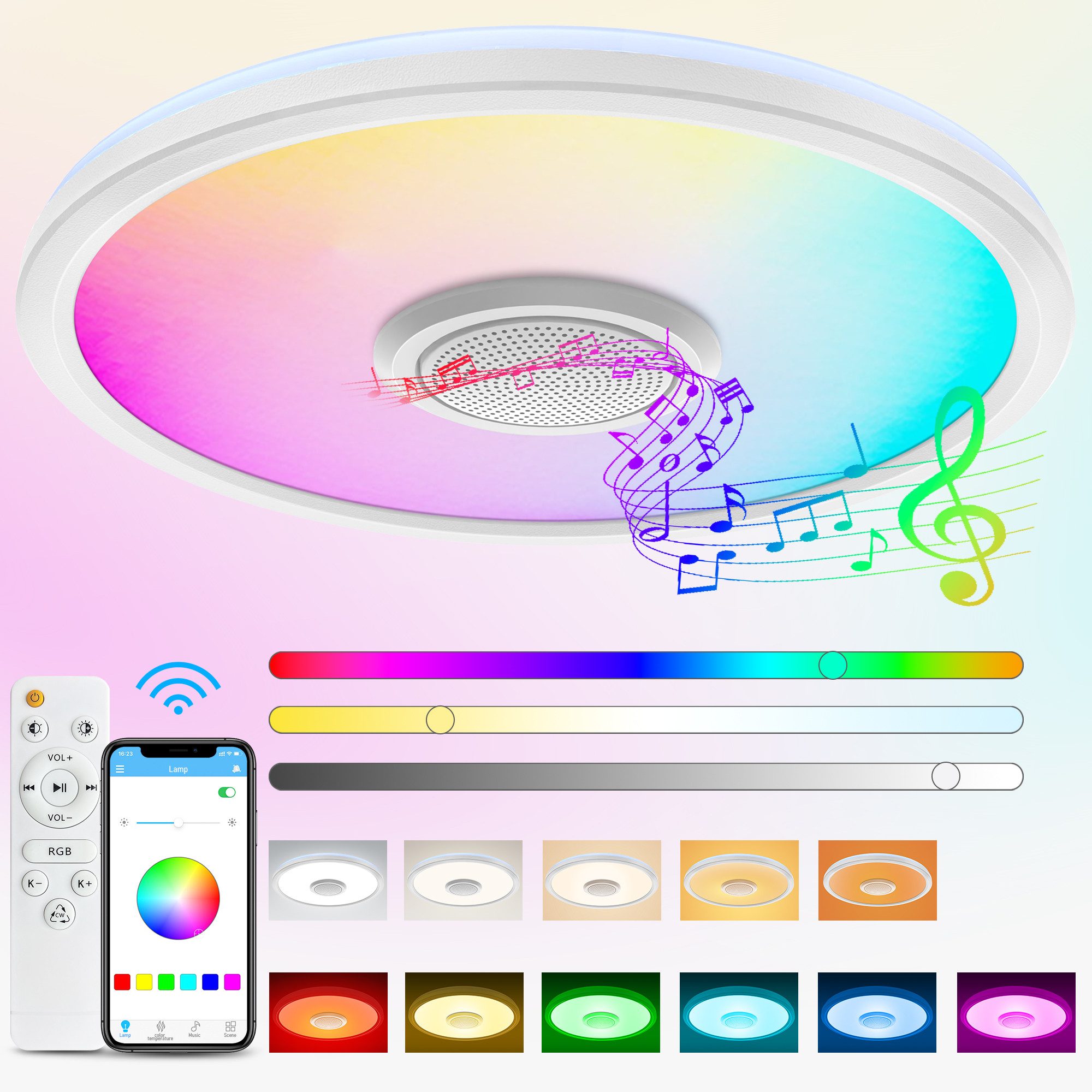 BRAIDOL Deckenleuchte LED Deckenlampe RGB Bluetooth Lautsprecher Fernbedien günstig online kaufen